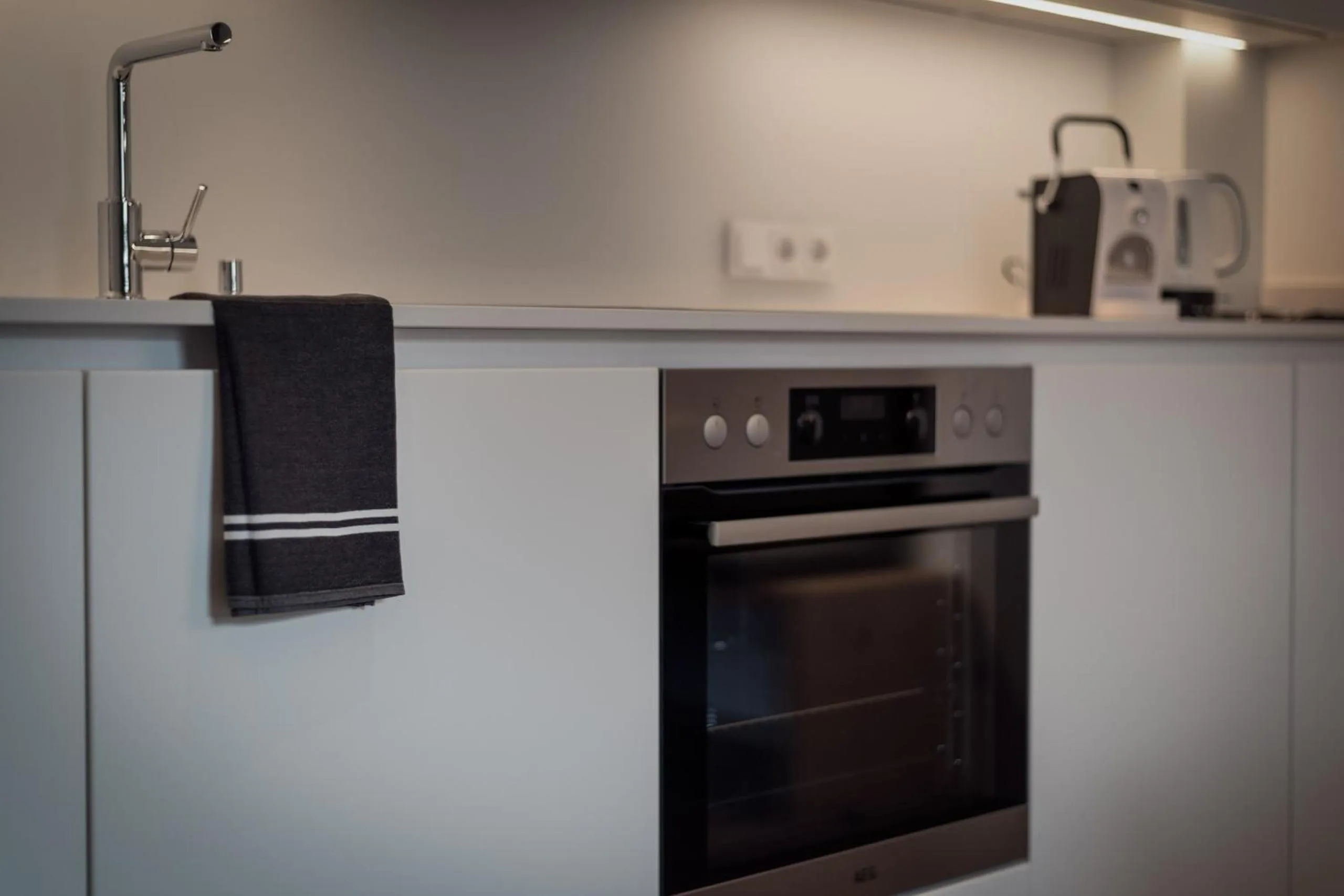 Kitchen or kitchenette in ride & relax Aparthotel Schwarz