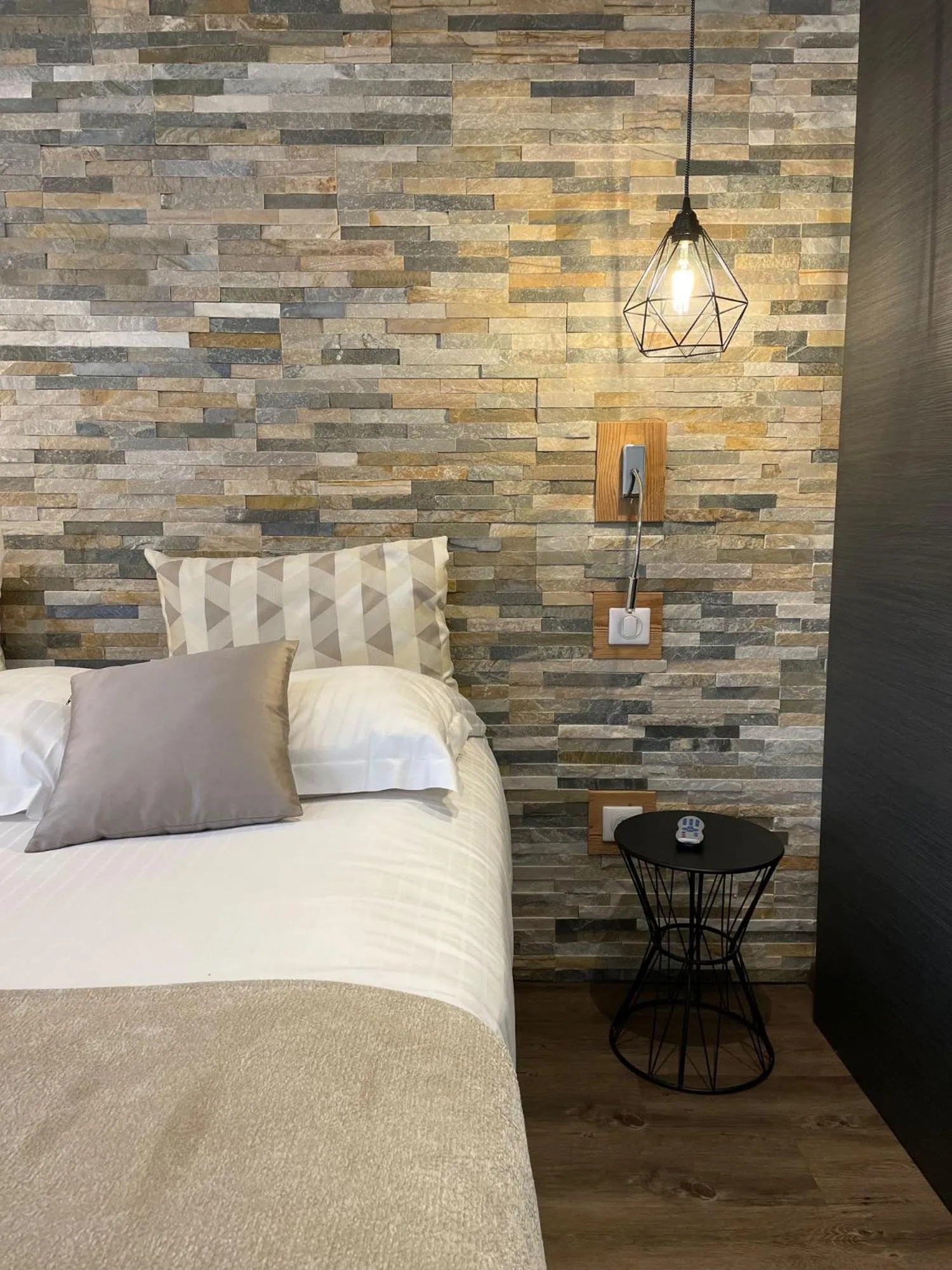 Decorative detail, Bed in Hôtel des Princes, Chambéry Centre