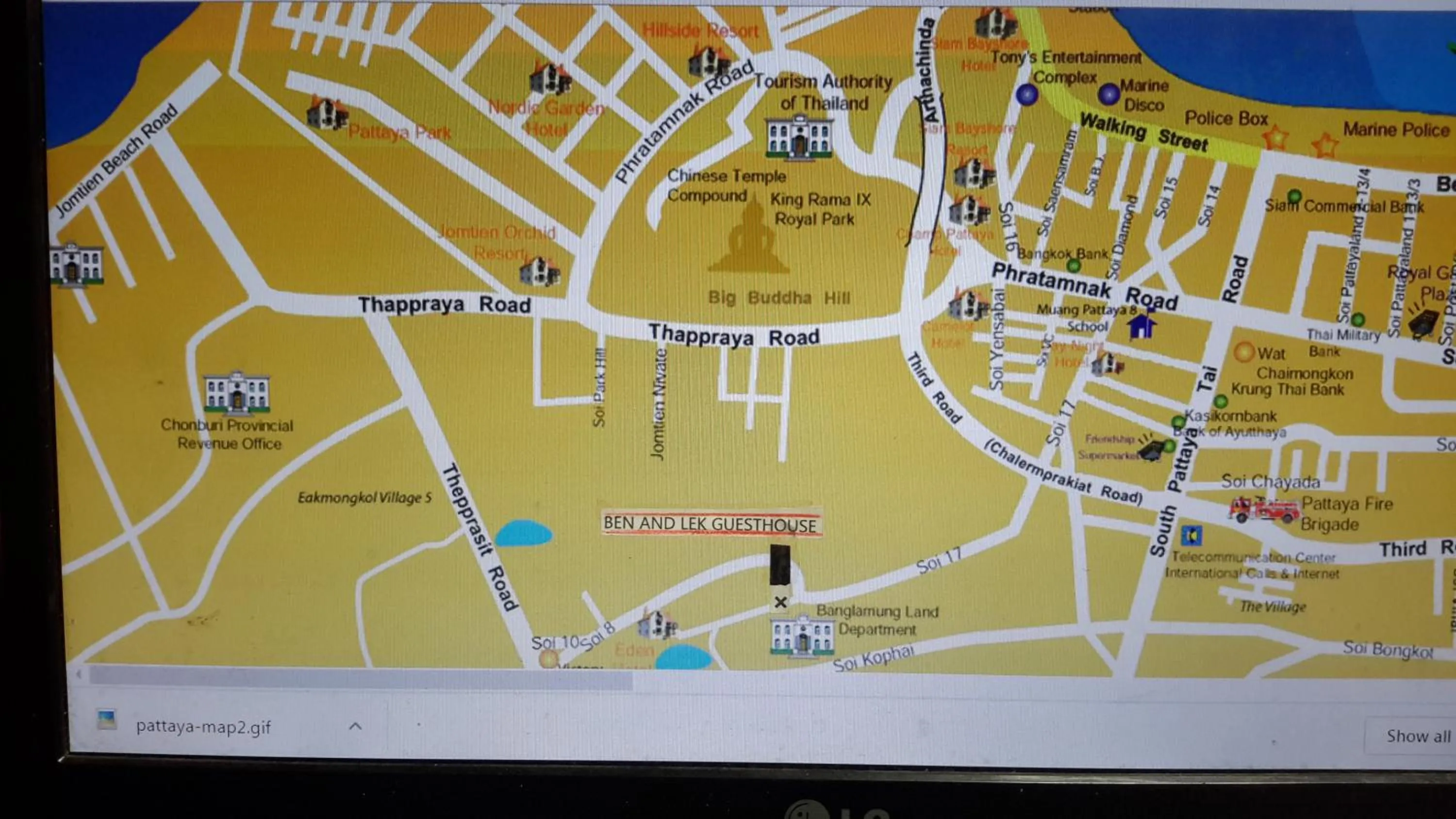 Location in BEN & LEK GUESTHOUSE