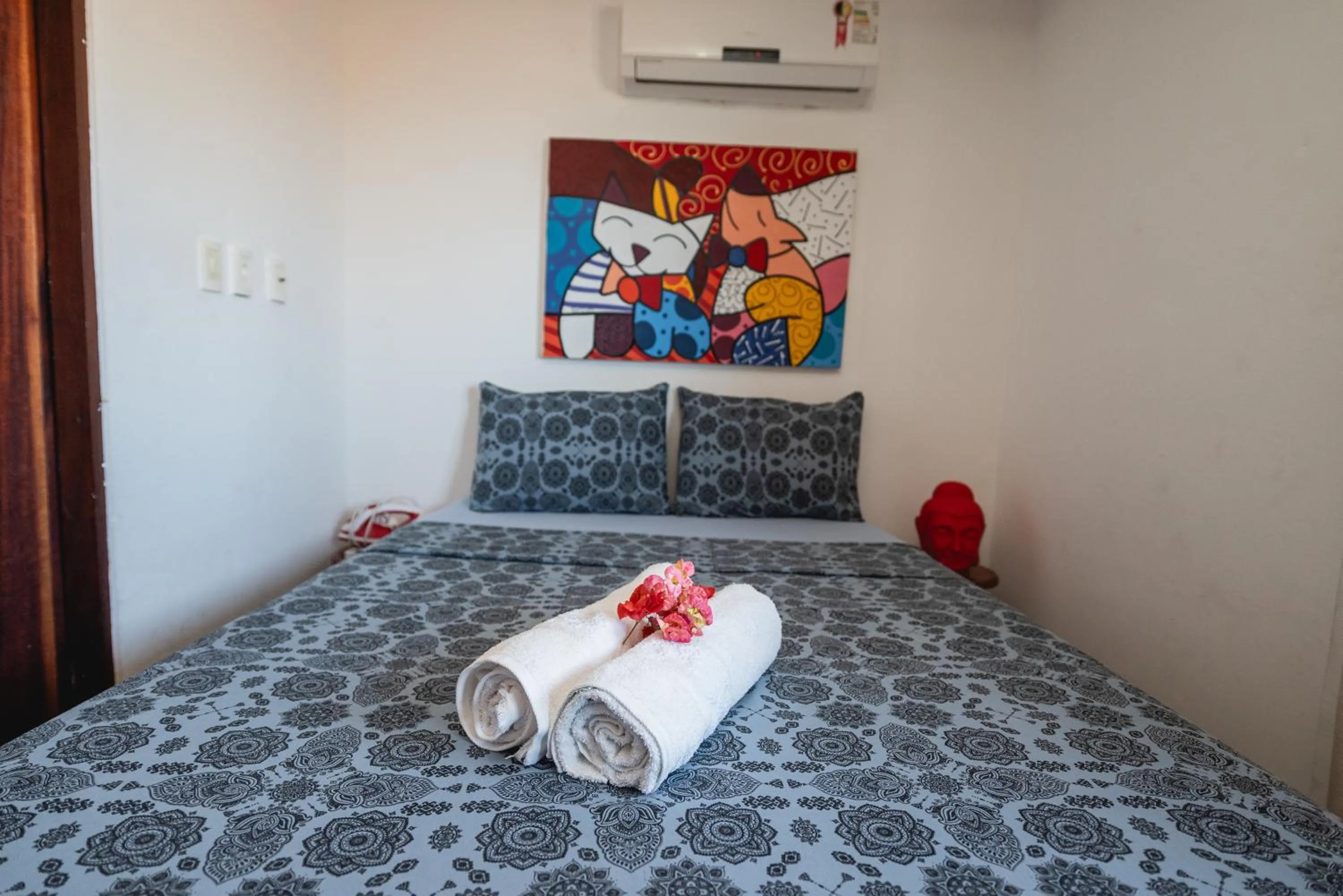 Bed in Apartamentos Natal Ponta Negra Vista Espetacular para o Mar