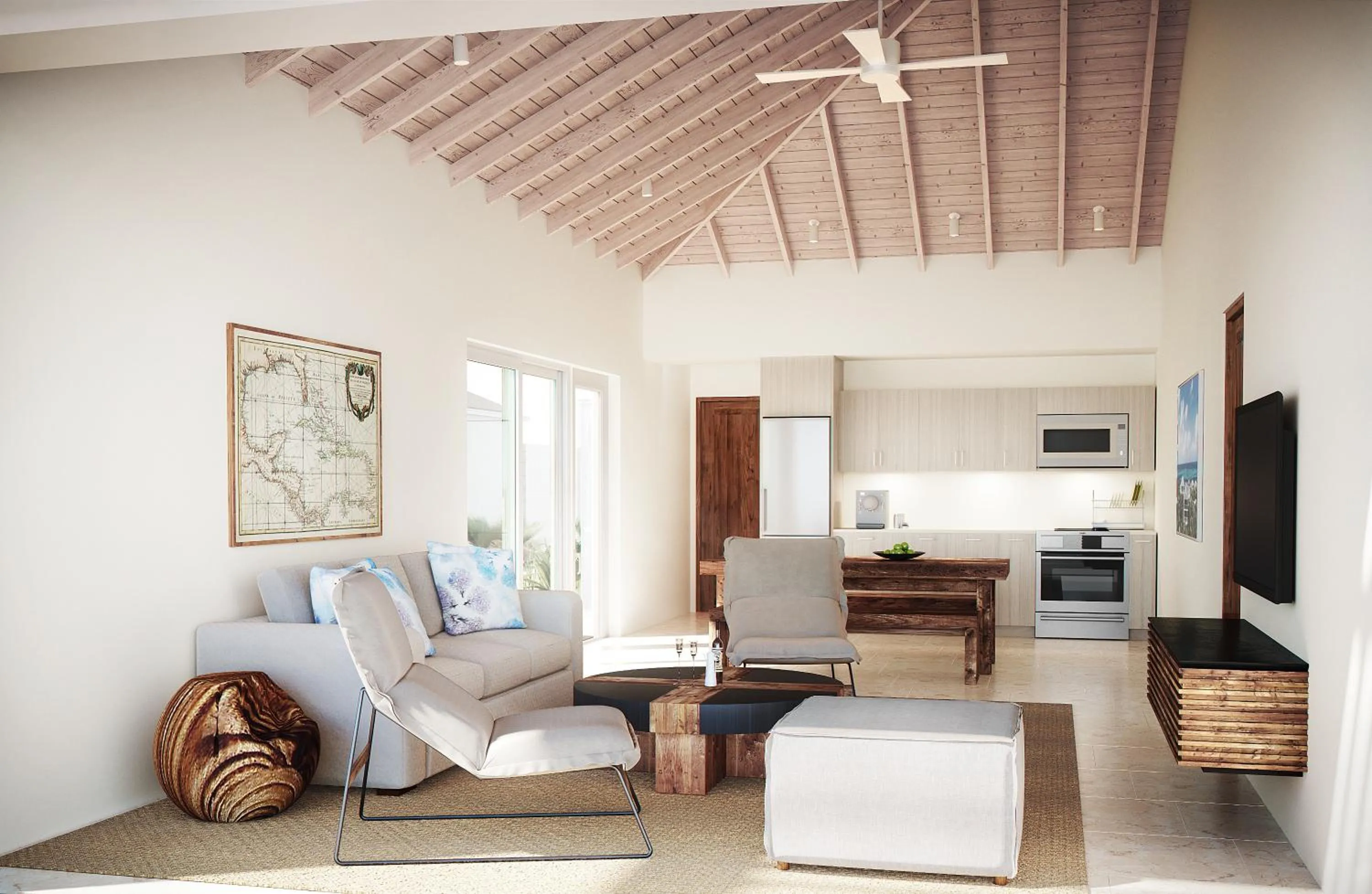 Living room in Sailrock South Caicos, Small Luxury Hotels of the World