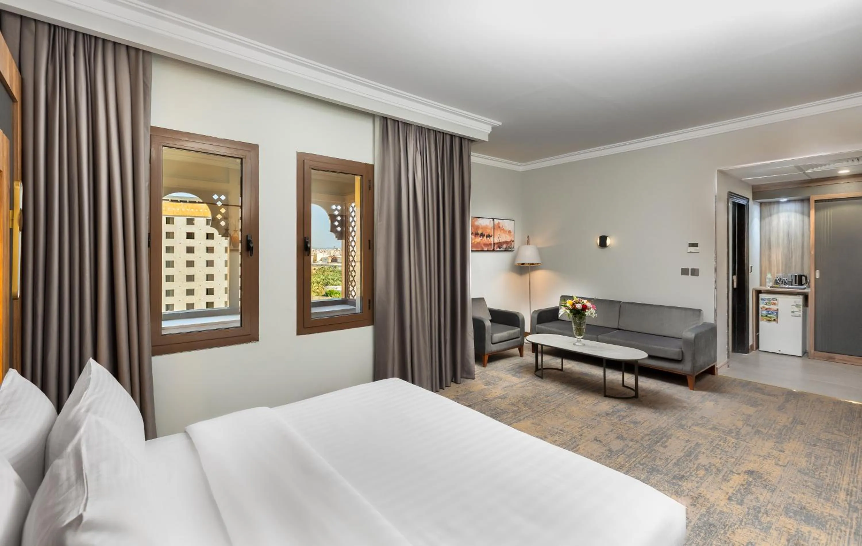 Bed in Ewan Dar Alhejra Hotel