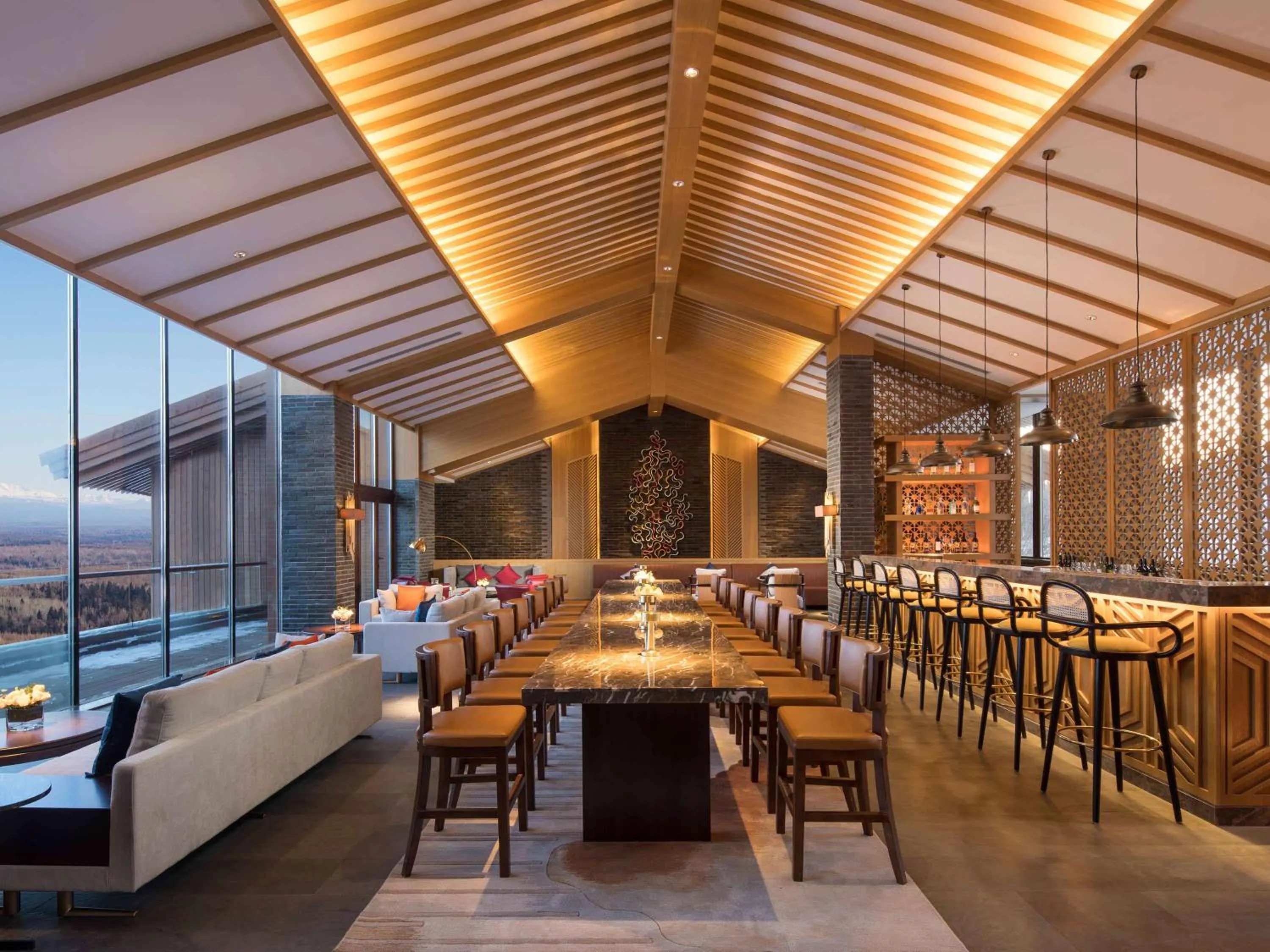 Lounge or bar in The View Hotel Changbai Mountain - MGallery Collection