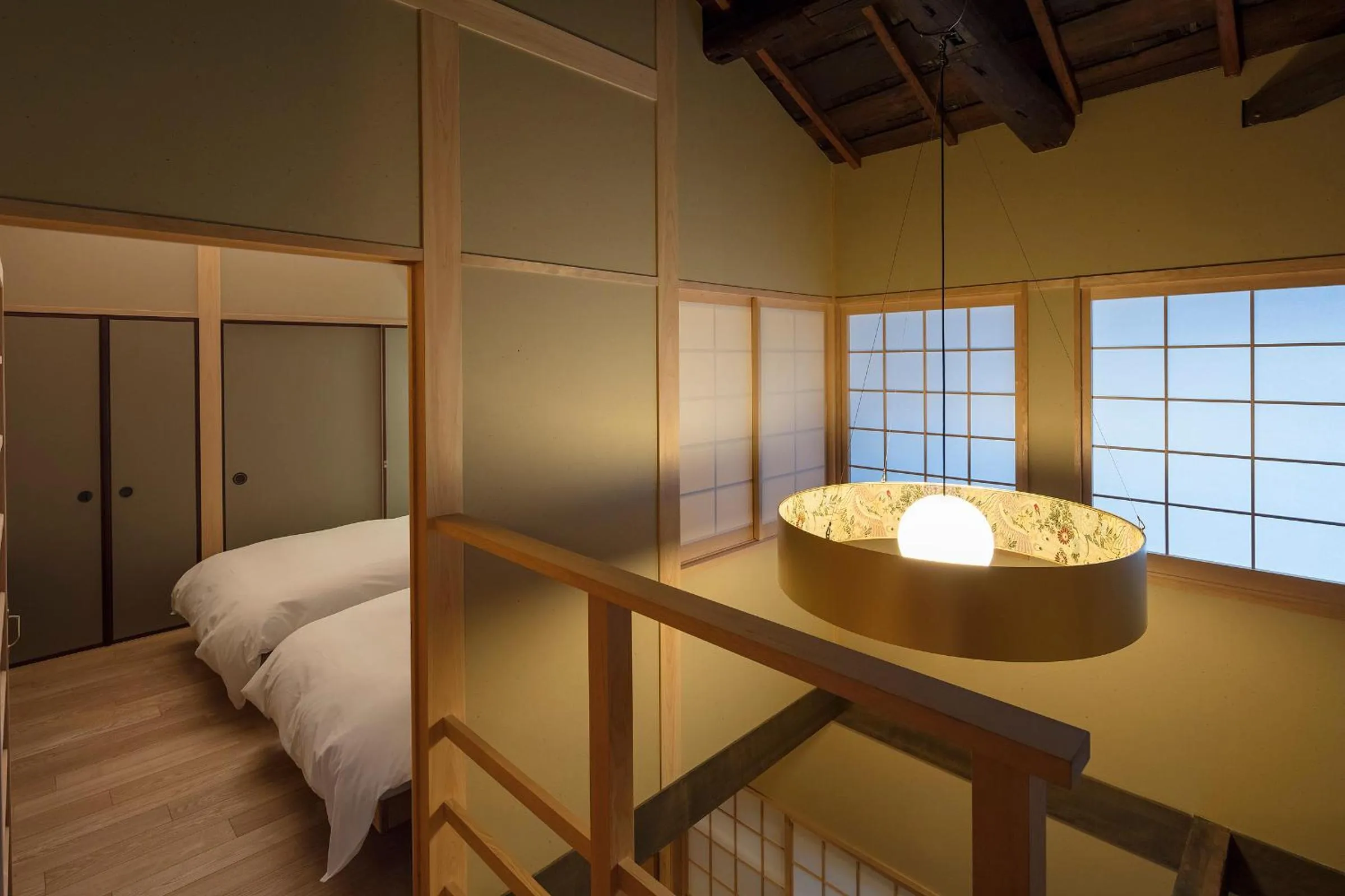 Bedroom, Bed in Ayaginu Machiya House