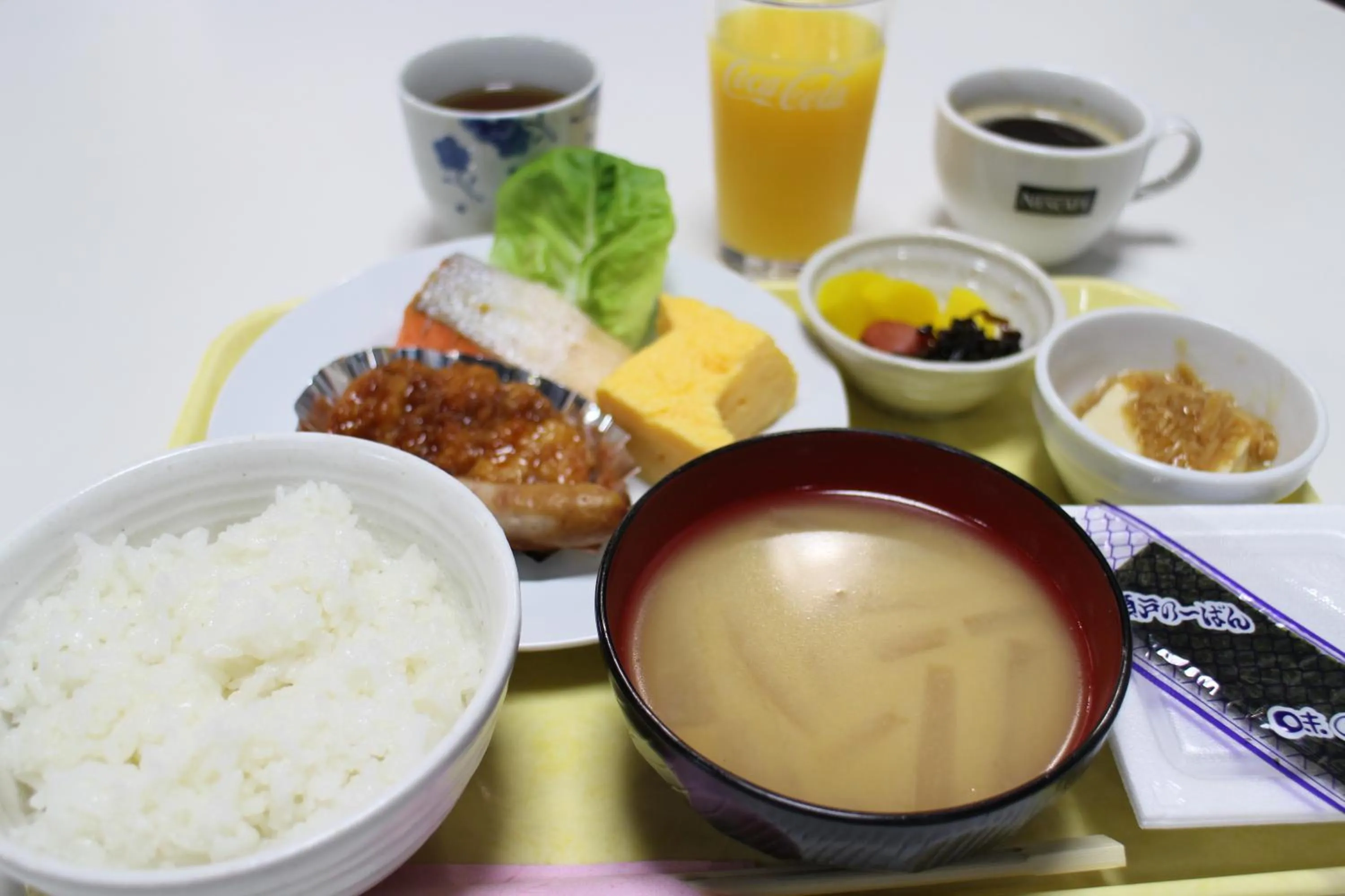 Asian breakfast in Business Hotel Raicho