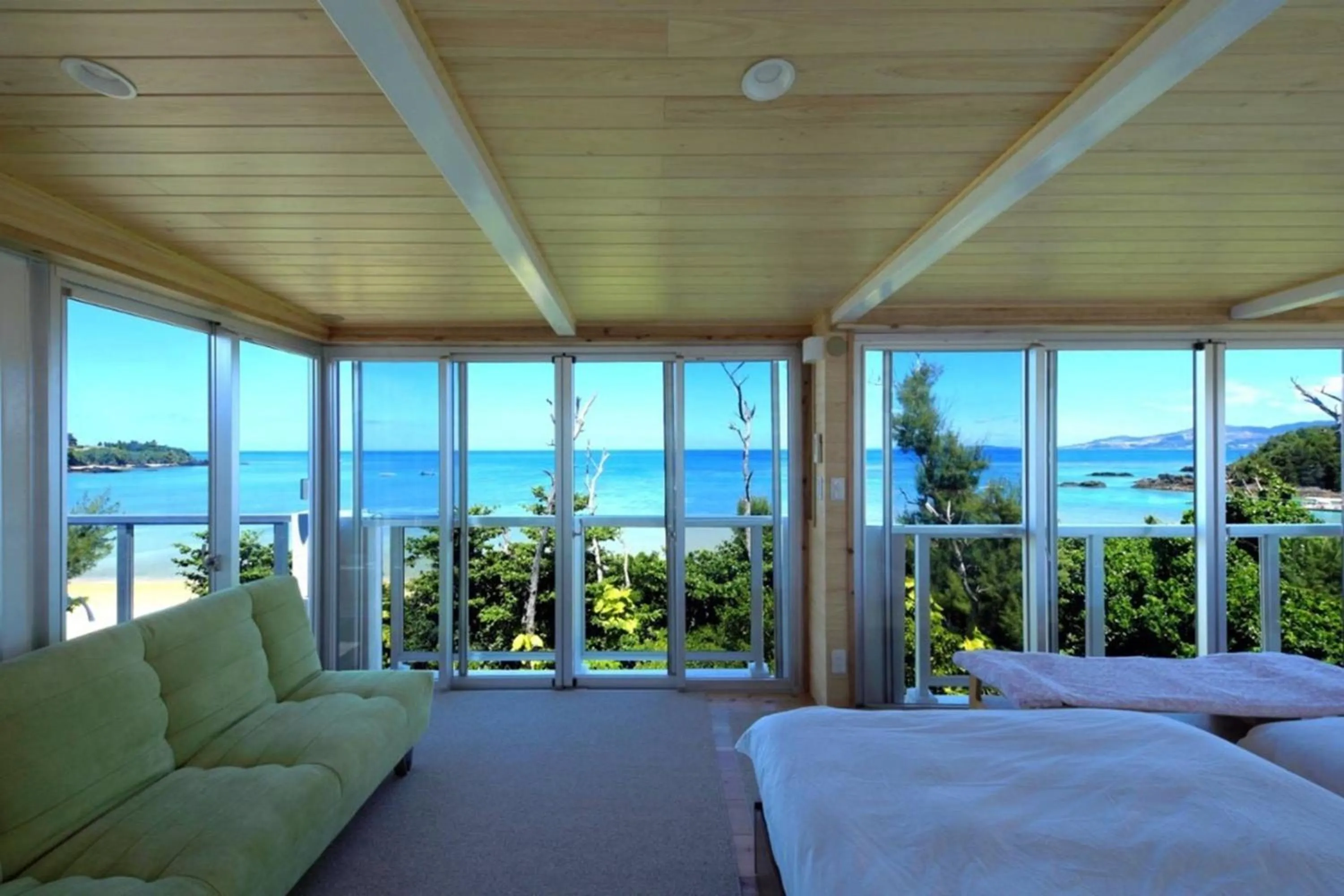 View (from property/room), Bed in La Casa Panacea Okinawa Resort