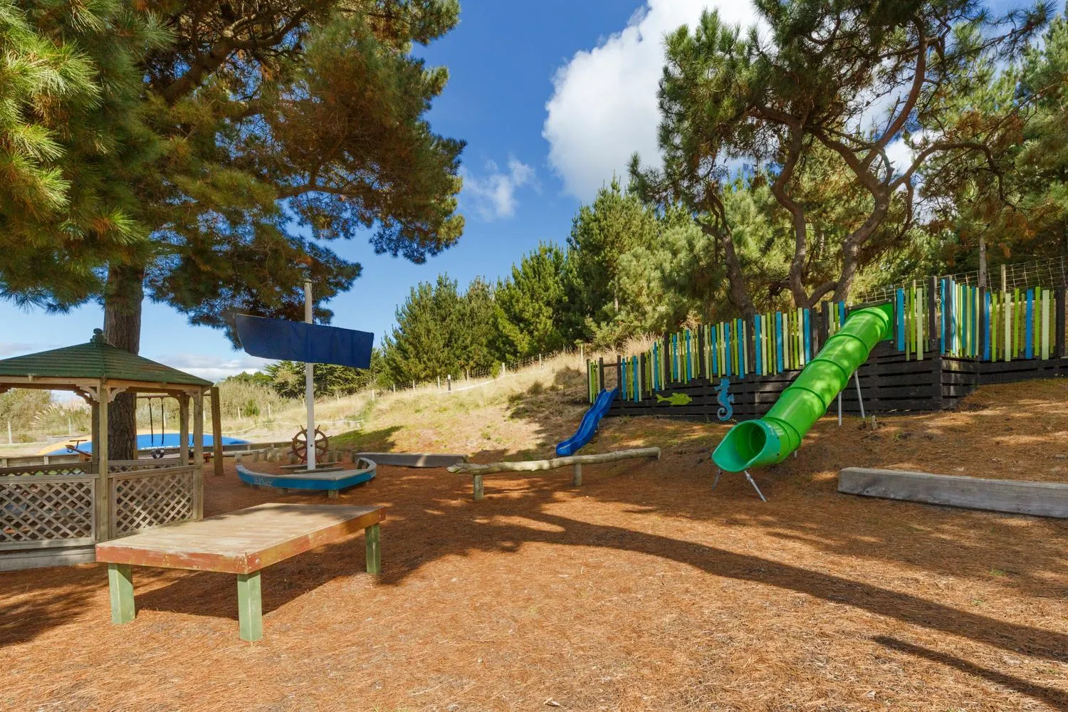 Children play ground in Foxton Beach Holiday Park