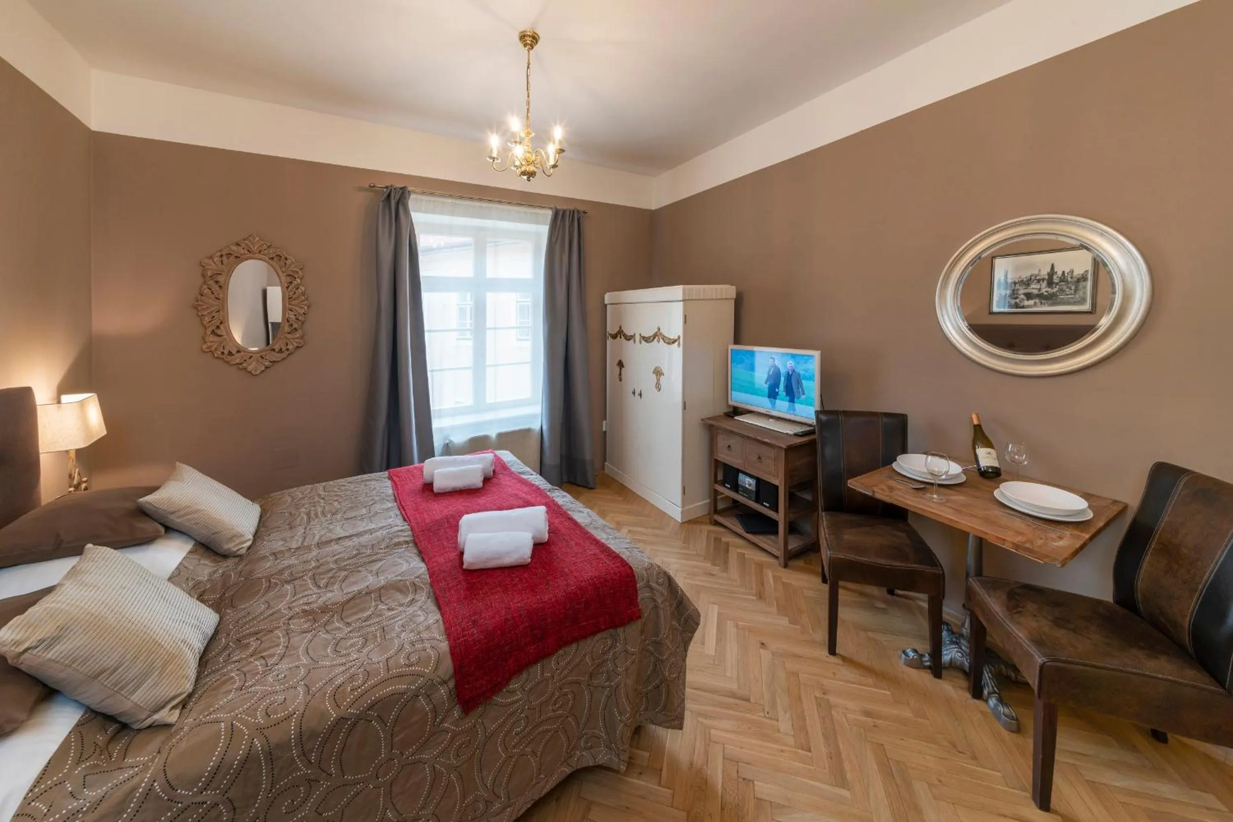 Kitchen or kitchenette, Bed in Old Town - Aparthotel Michalska