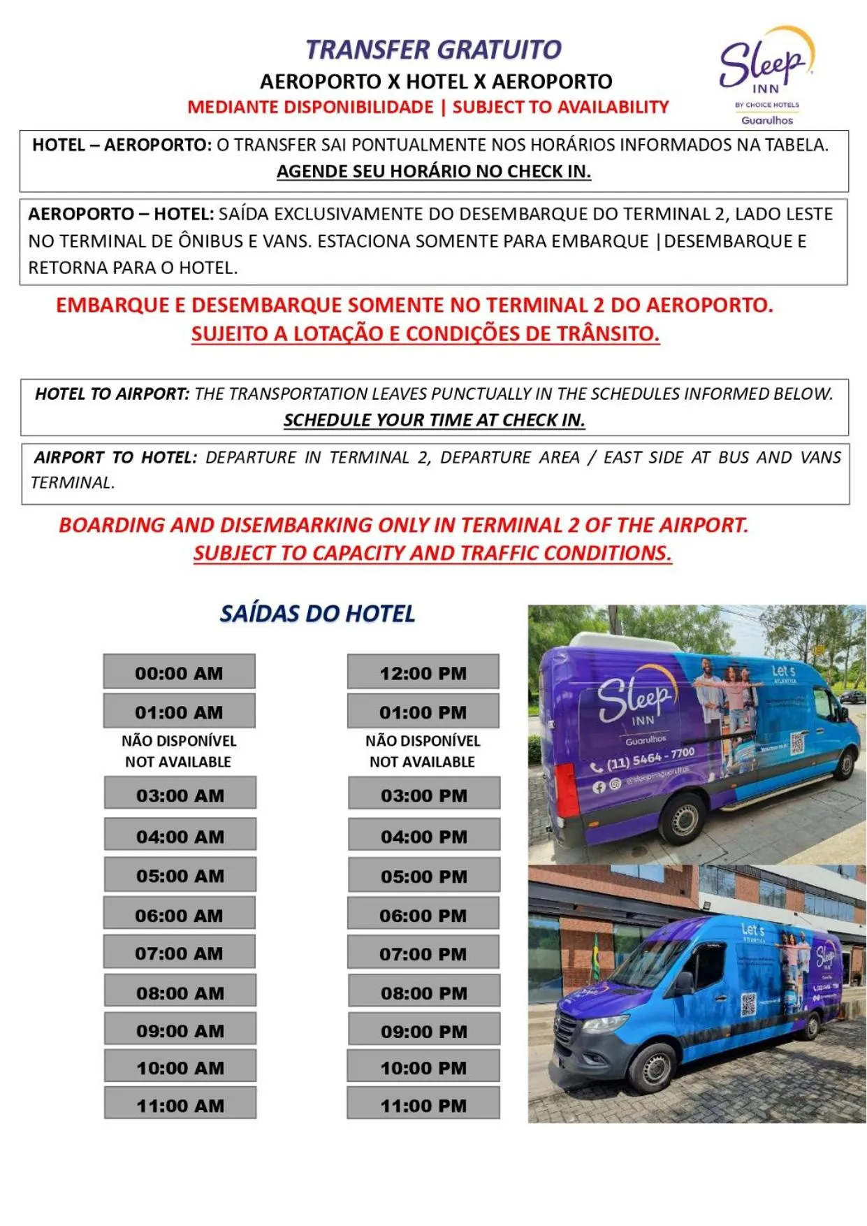 shuttle in Sleep Inn Aeroporto de Guarulhos - São Paulo