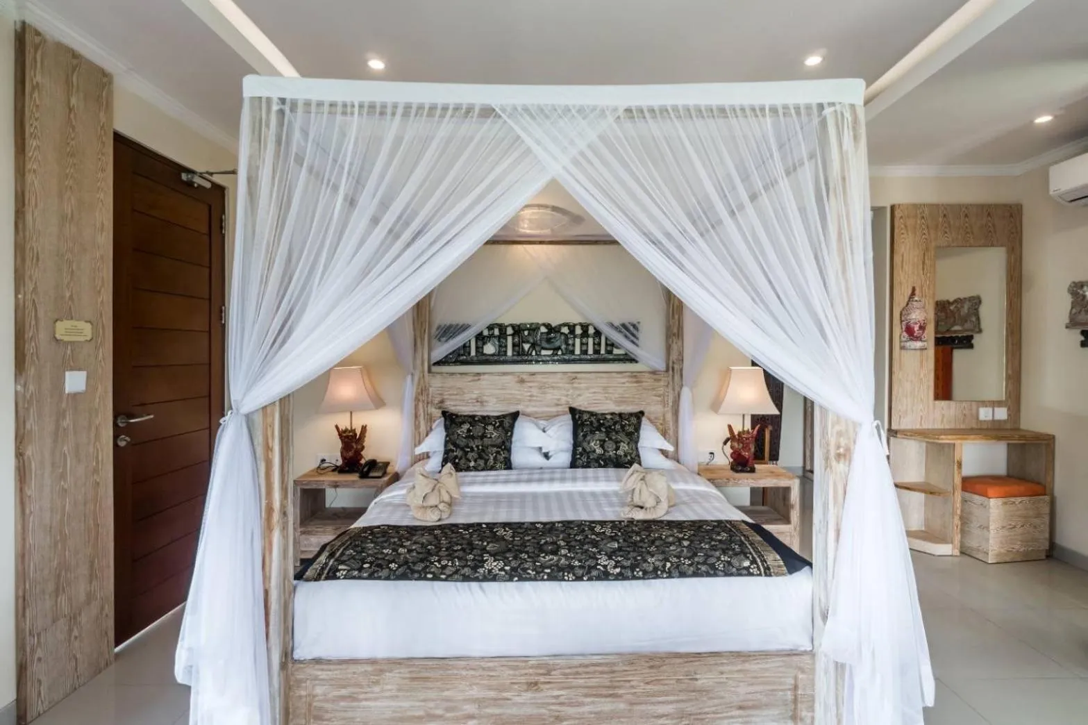 Bed in Gefecon Villa Ubud