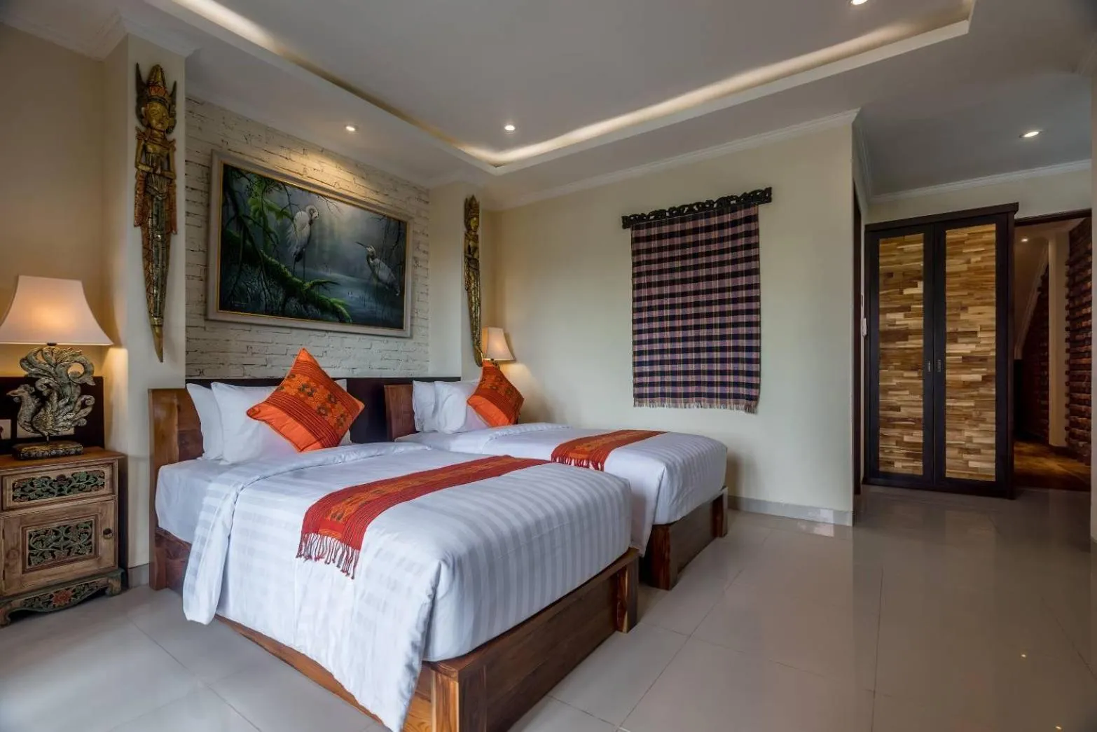 Bed in Gefecon Villa Ubud