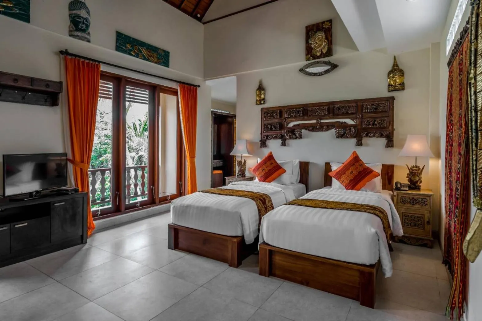 Bed in Gefecon Villa Ubud