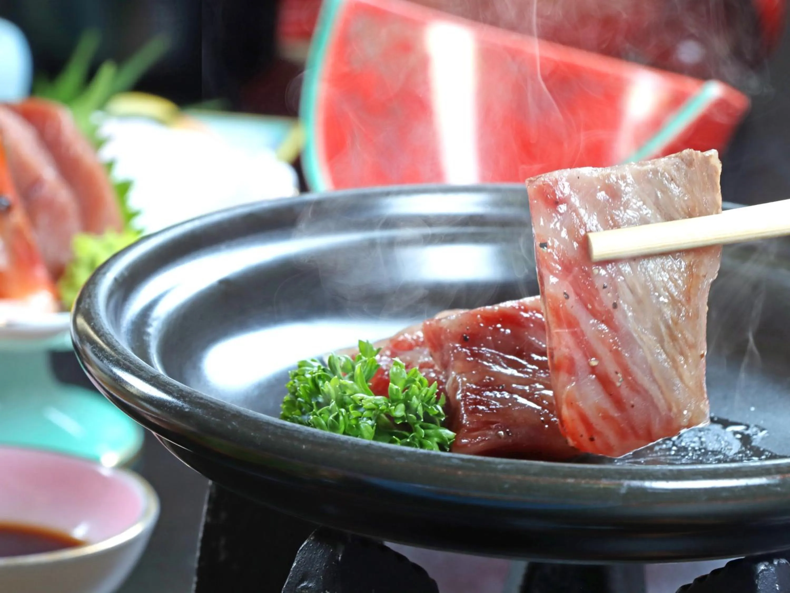Food close-up in Shugyoku no Yu Yakushido Onsen