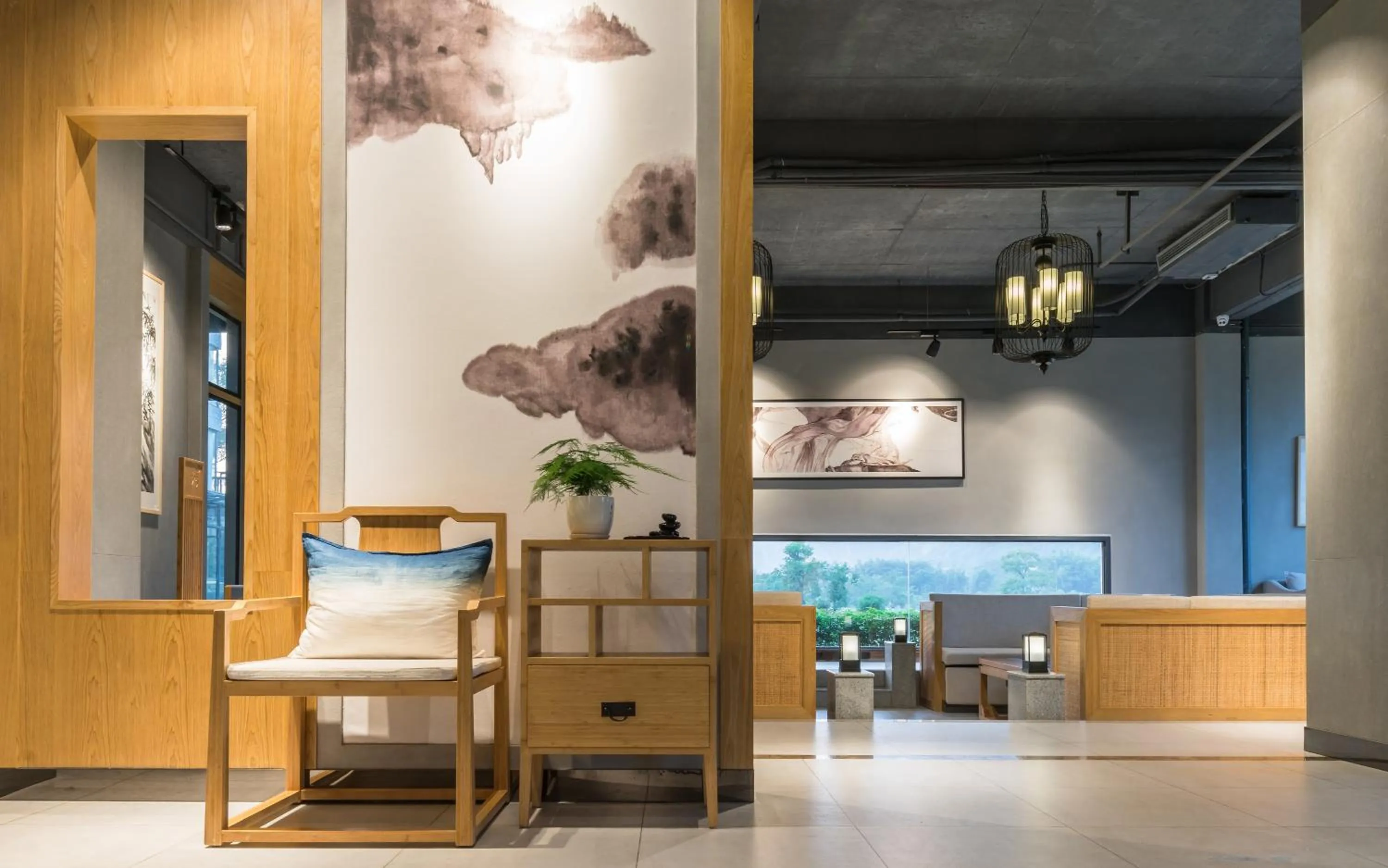 Seating area in Yangshuo Zen Garden Resort - Rich Chinese traditional activities