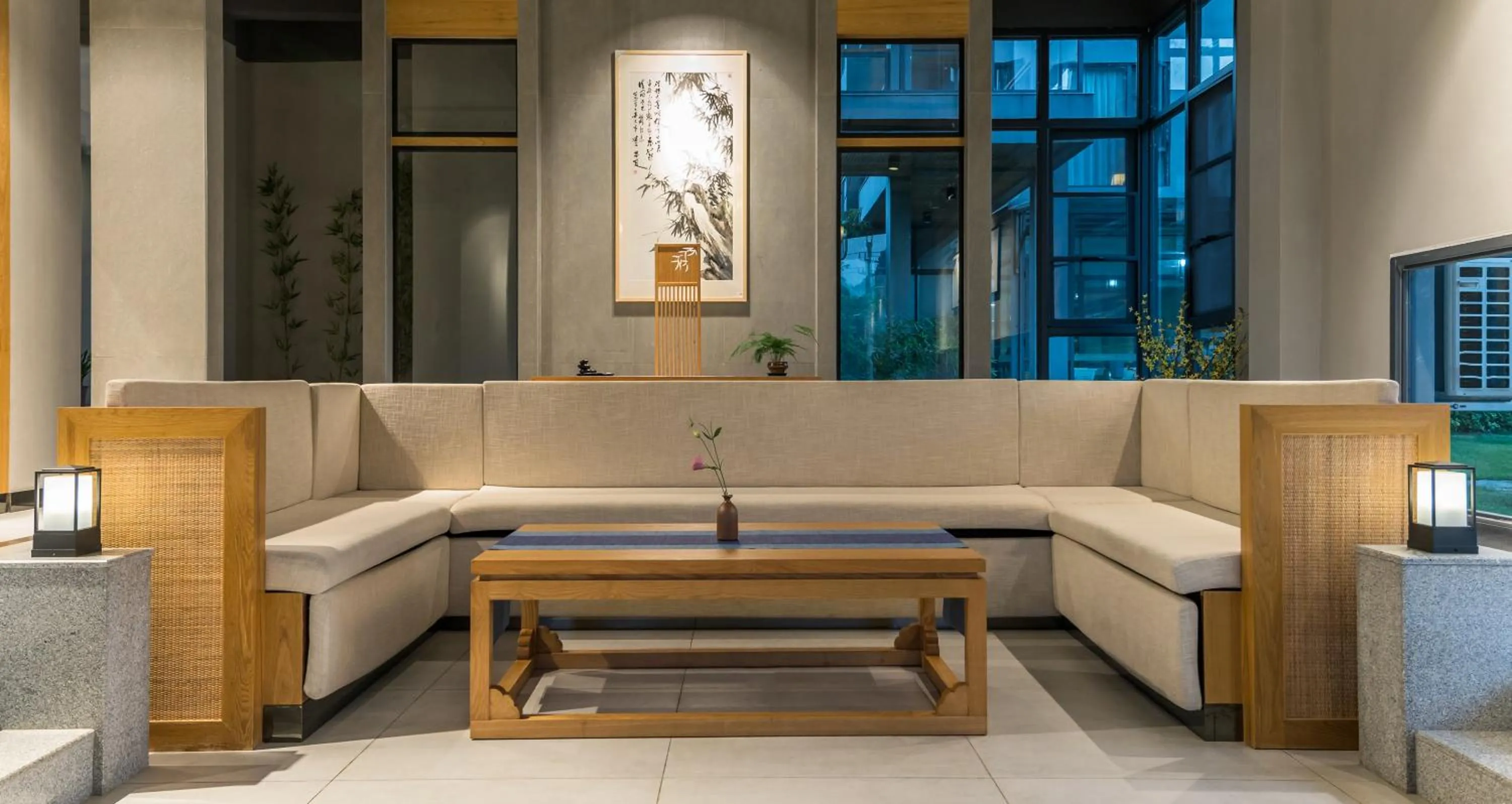 Seating area in Yangshuo Zen Garden Resort - Rich Chinese traditional activities