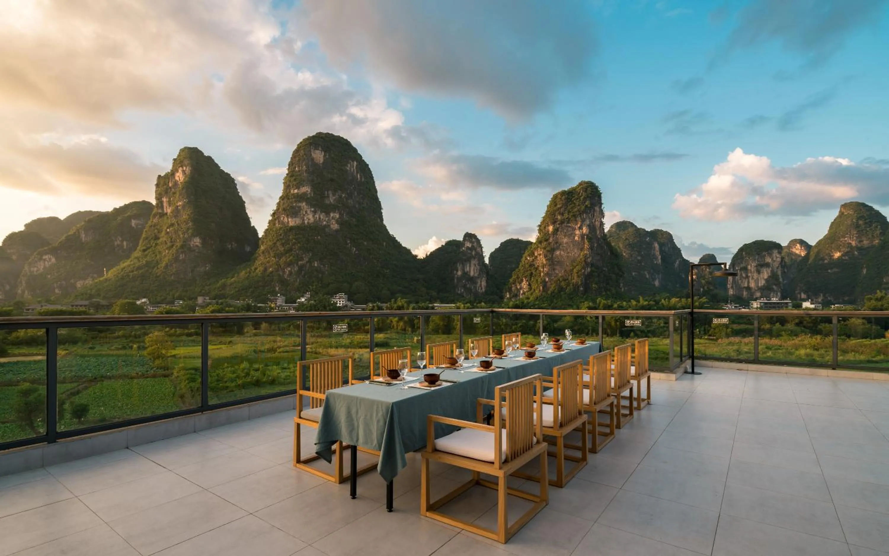 Balcony/Terrace in Yangshuo Zen Garden Resort - Rich Chinese traditional activities