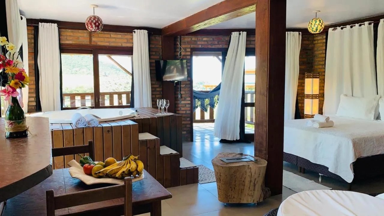 Bed in Pousada La Creación