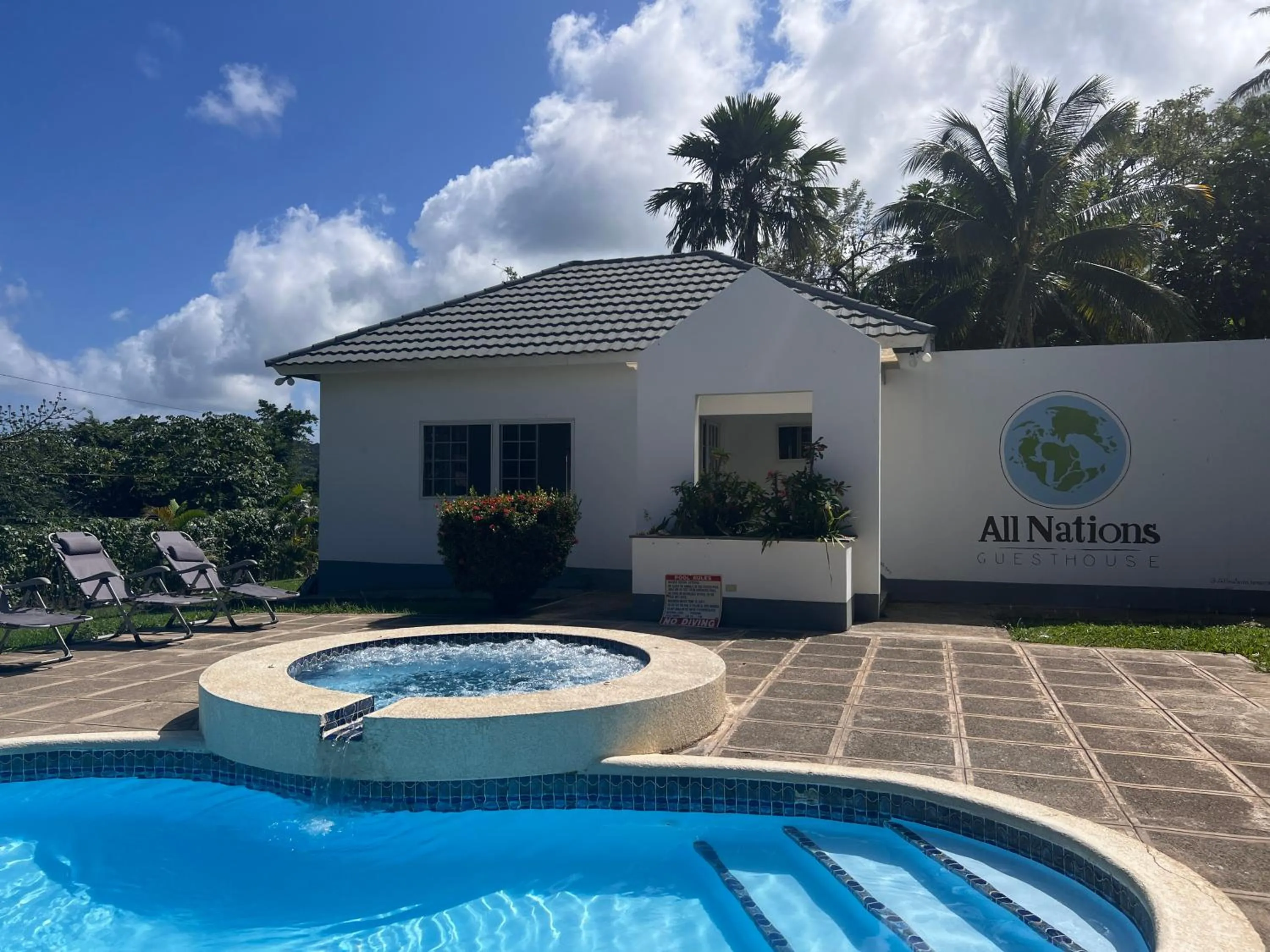 Swimming pool in All Nations Guest House