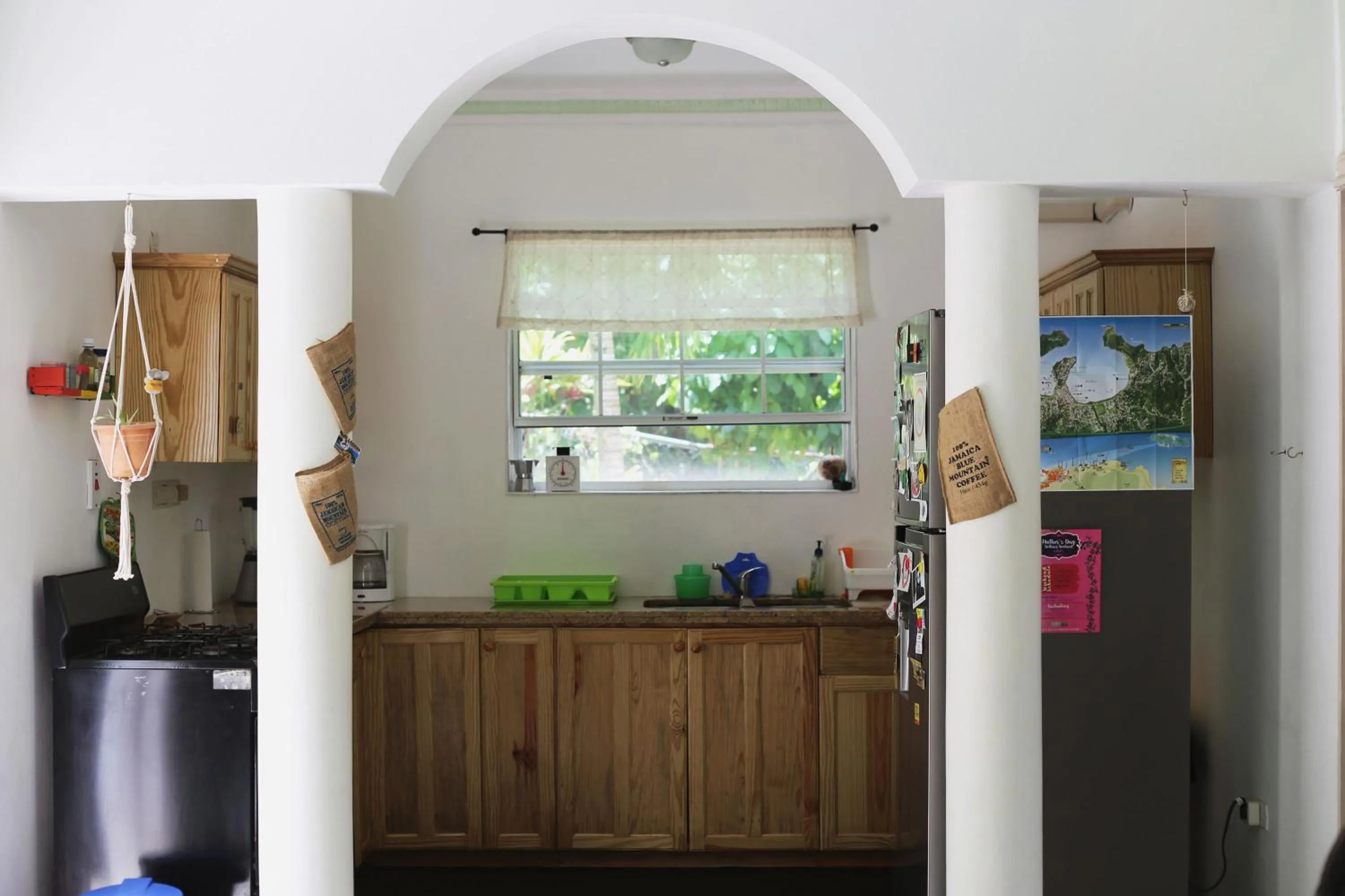 Communal kitchen in All Nations Guest House