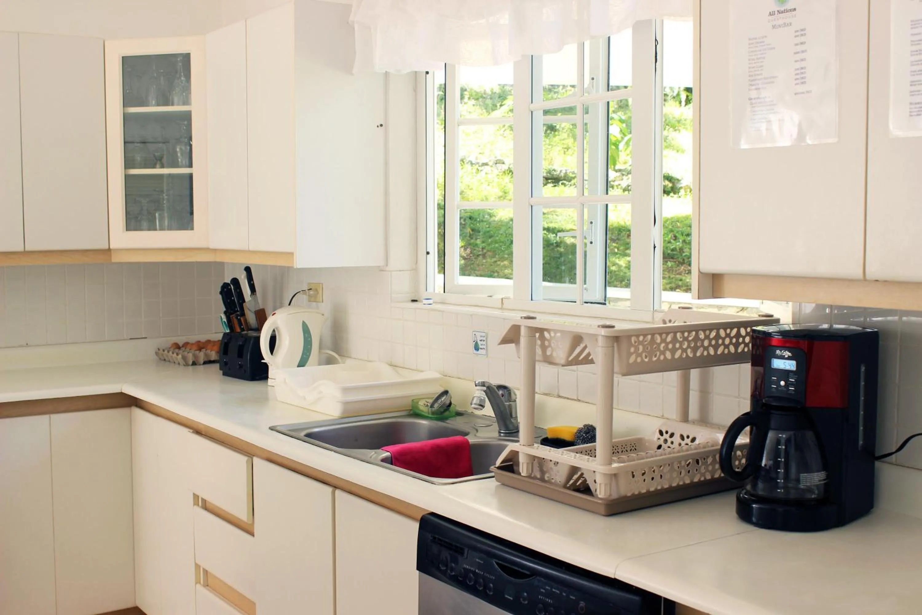 Communal kitchen in All Nations Guest House
