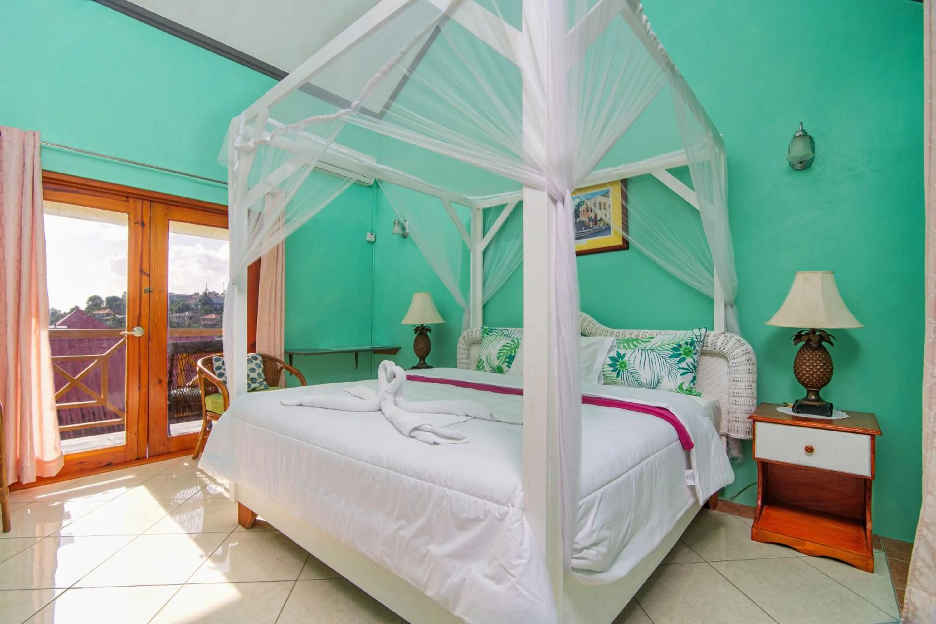 Bed in Tropical Paradise View