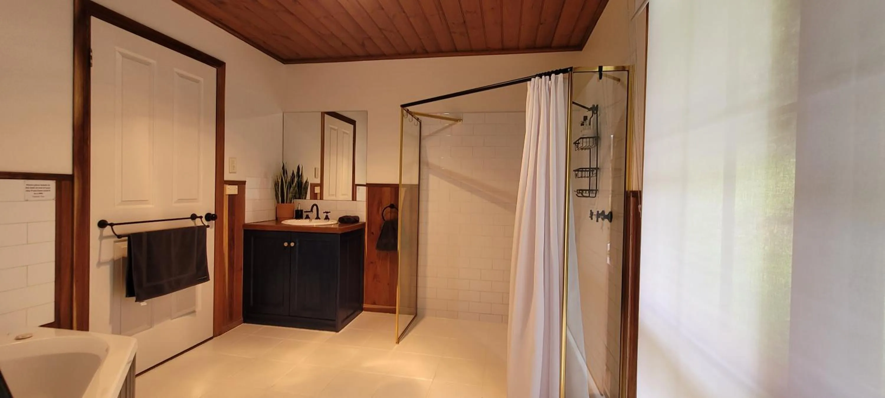 Shower in Tall Trees Eco Retreat - Blackwood Cottage
