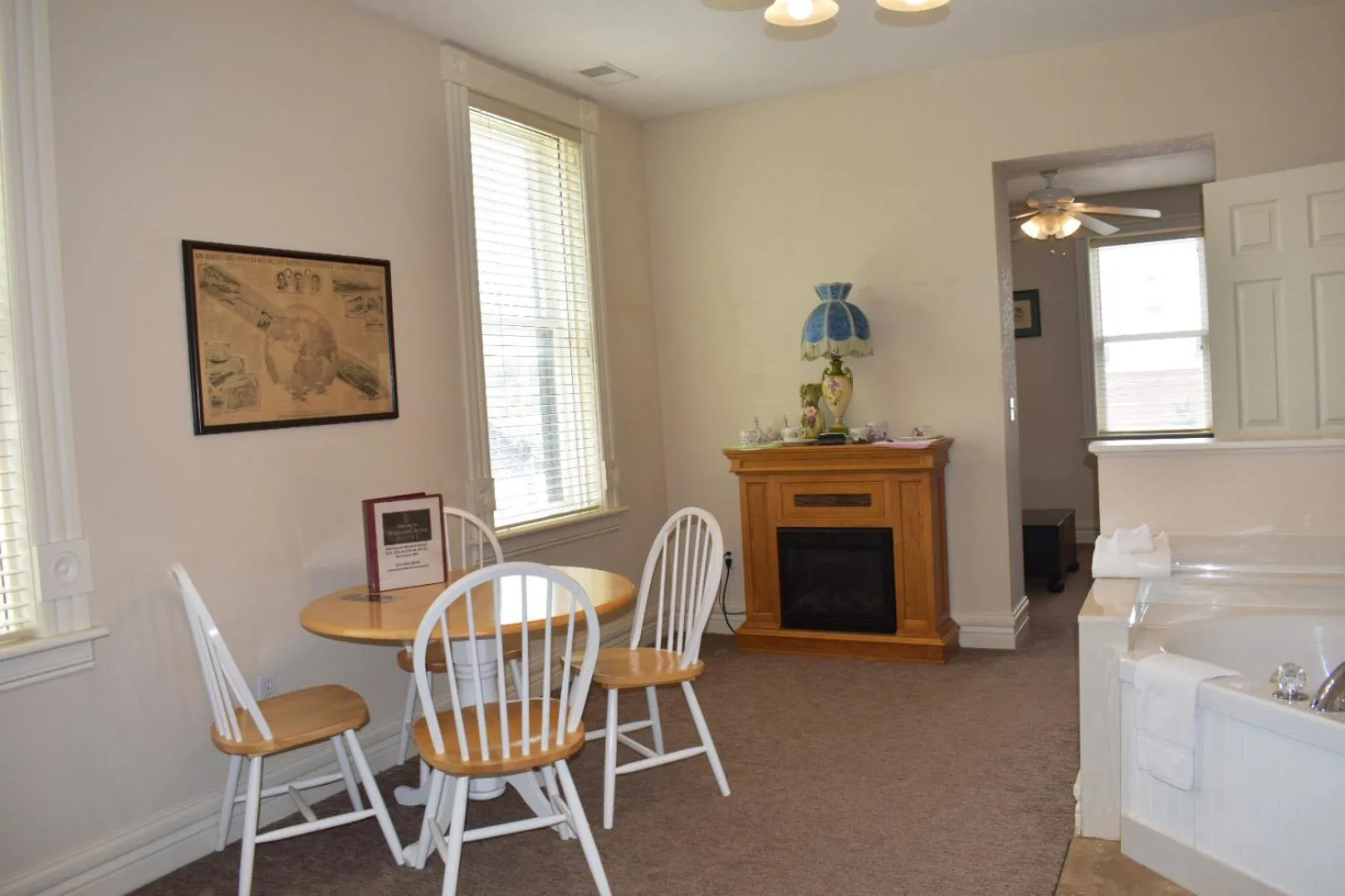 Seating area in Hermann Crown Suites