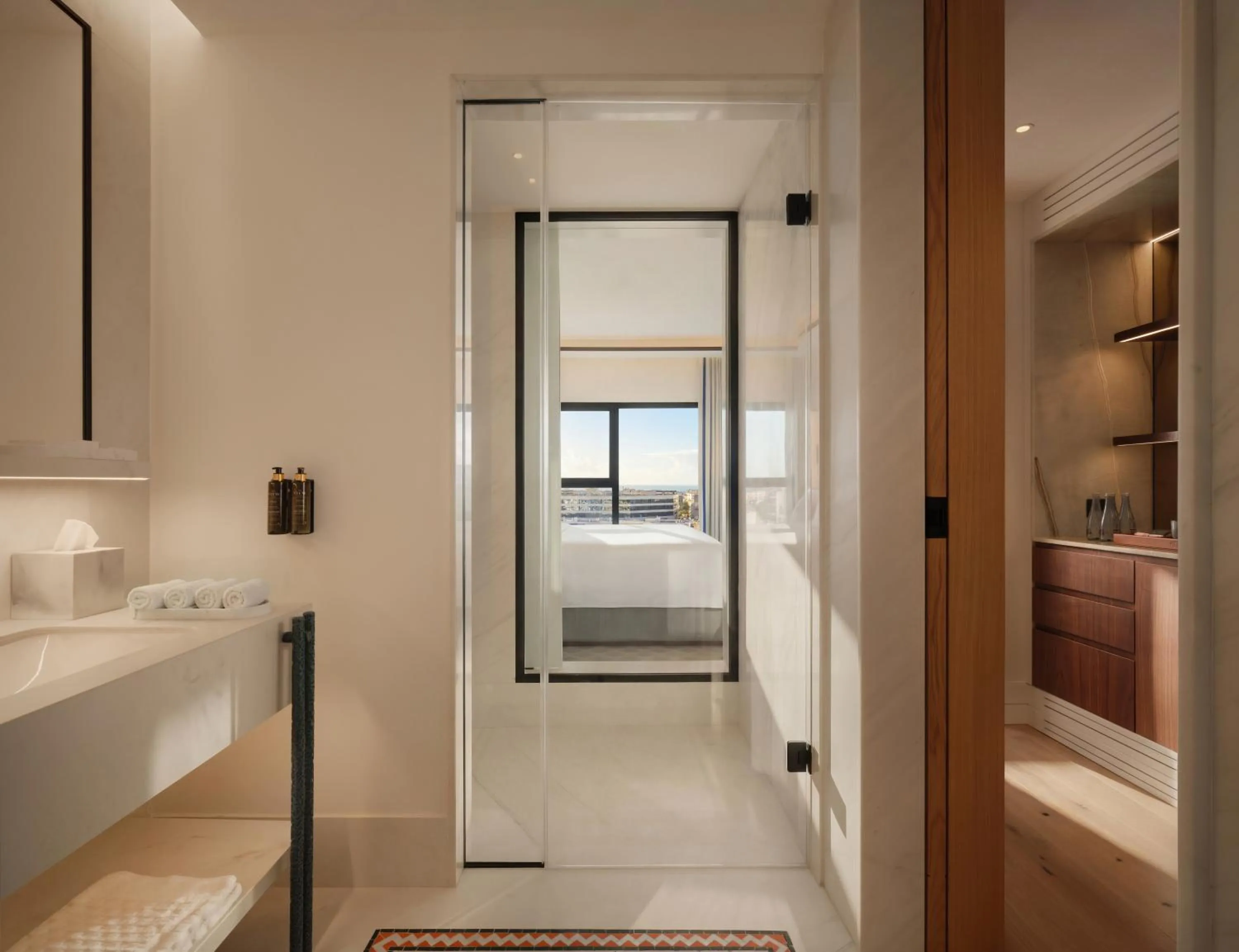 Bathroom, Bed in The View Rabat