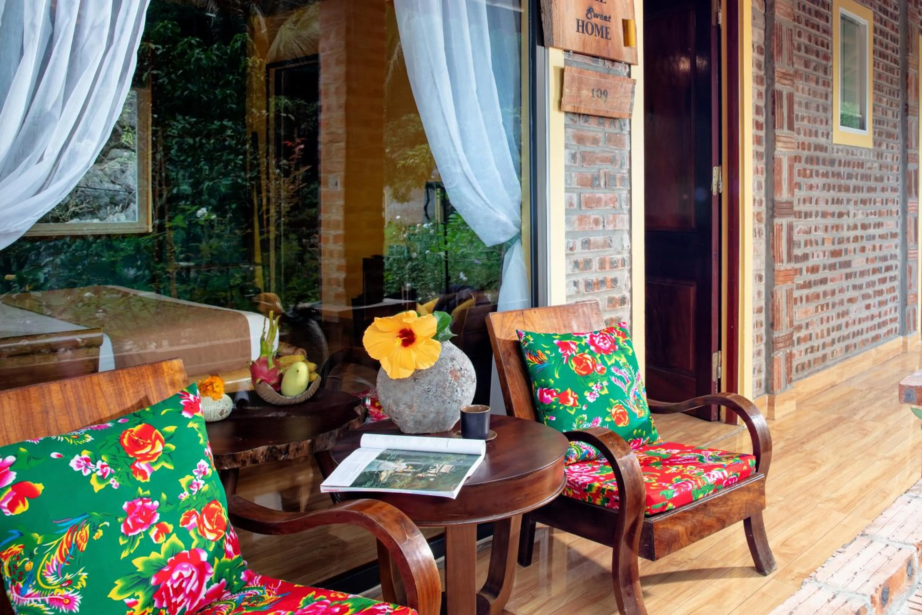 Seating area in An's Eco Garden Resort