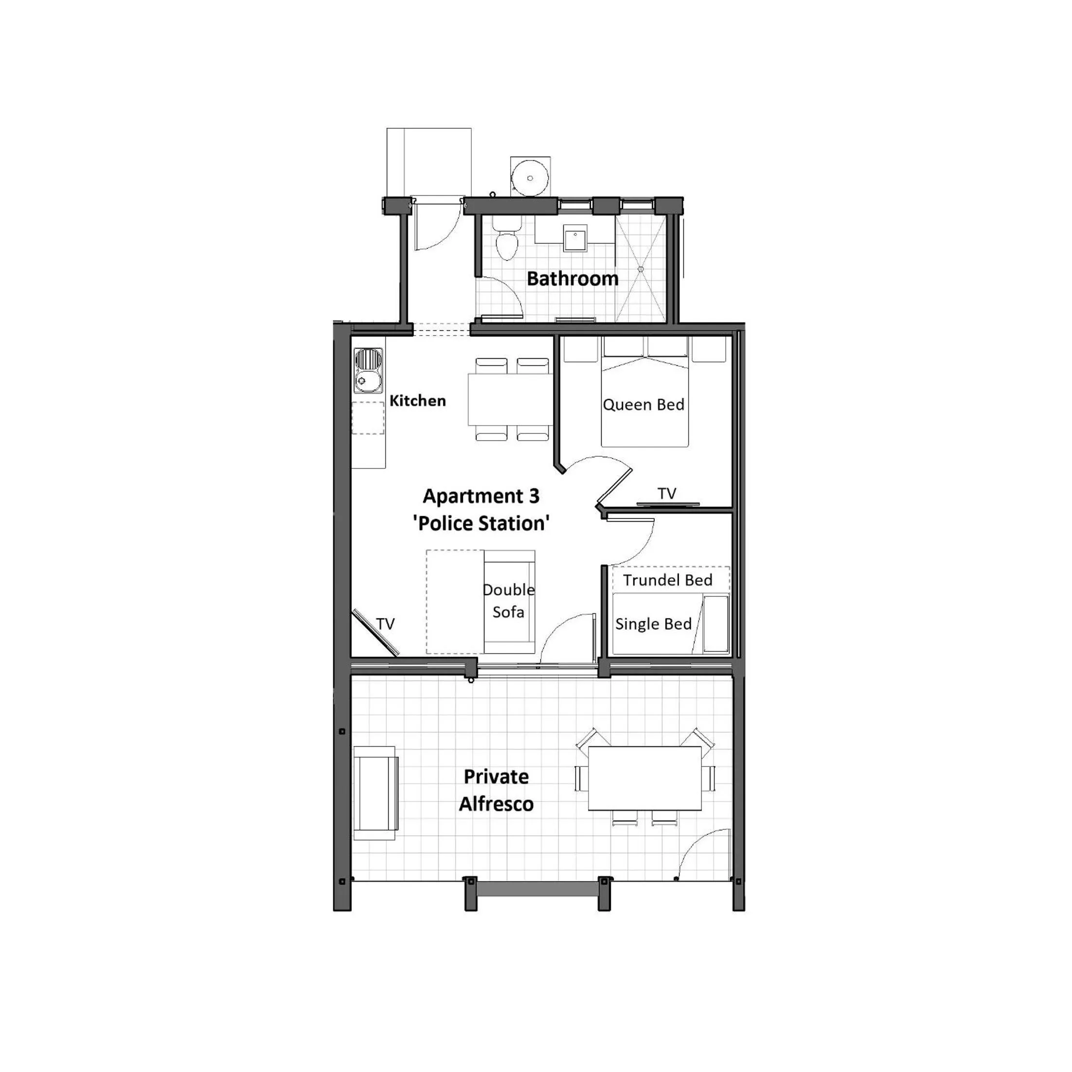 Floor plan in Loxton Courthouse Apartments