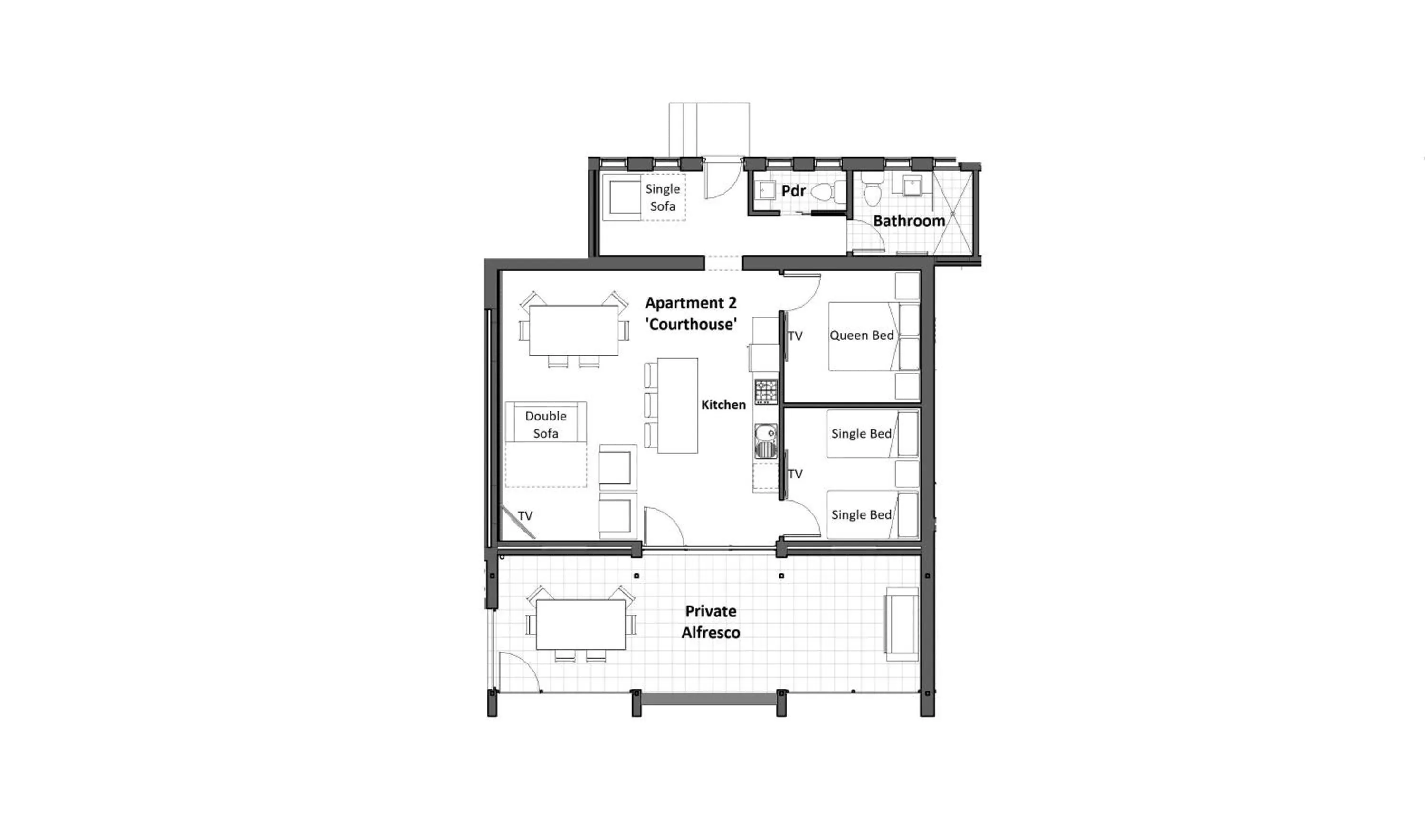 Floor plan in Loxton Courthouse Apartments