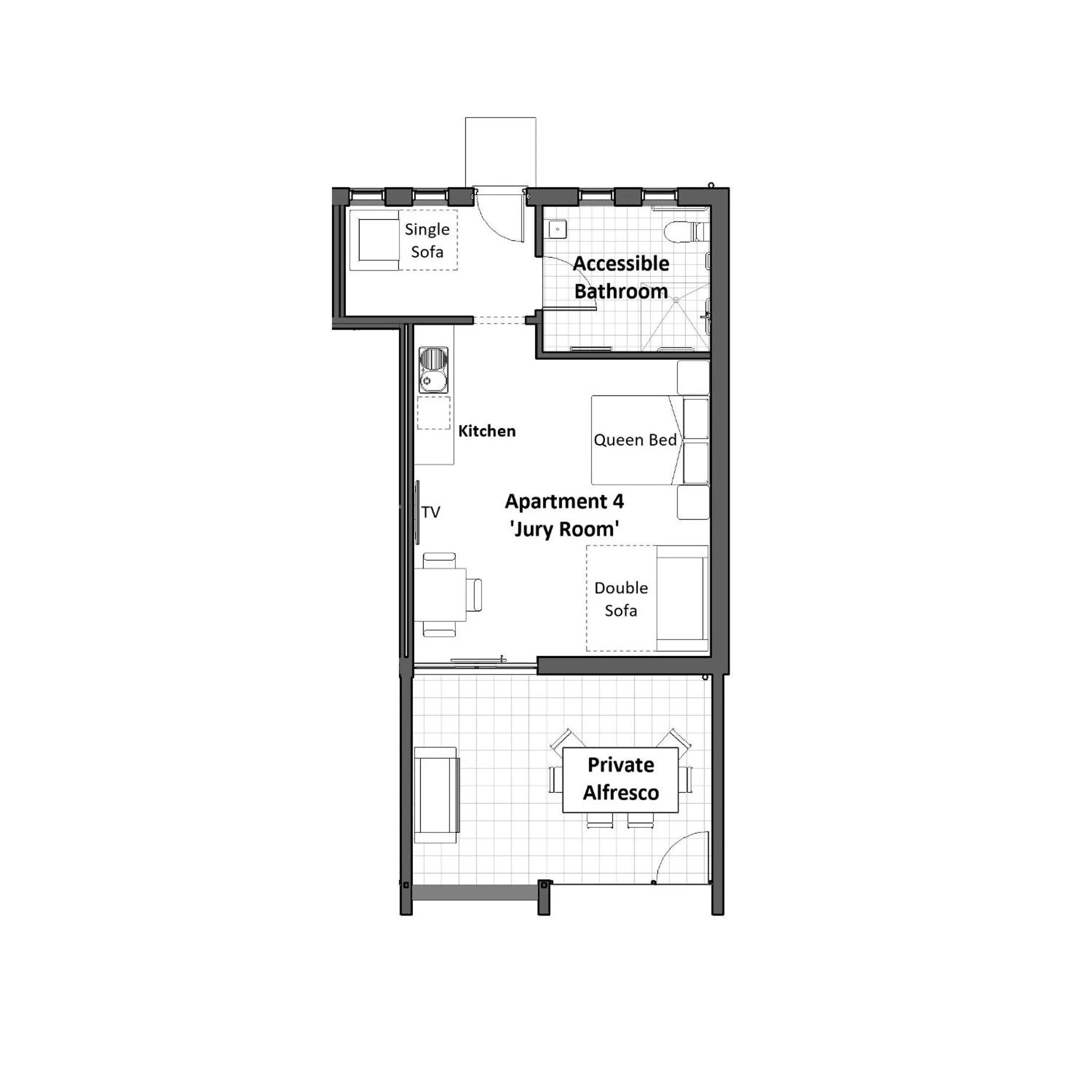 Floor plan in Loxton Courthouse Apartments