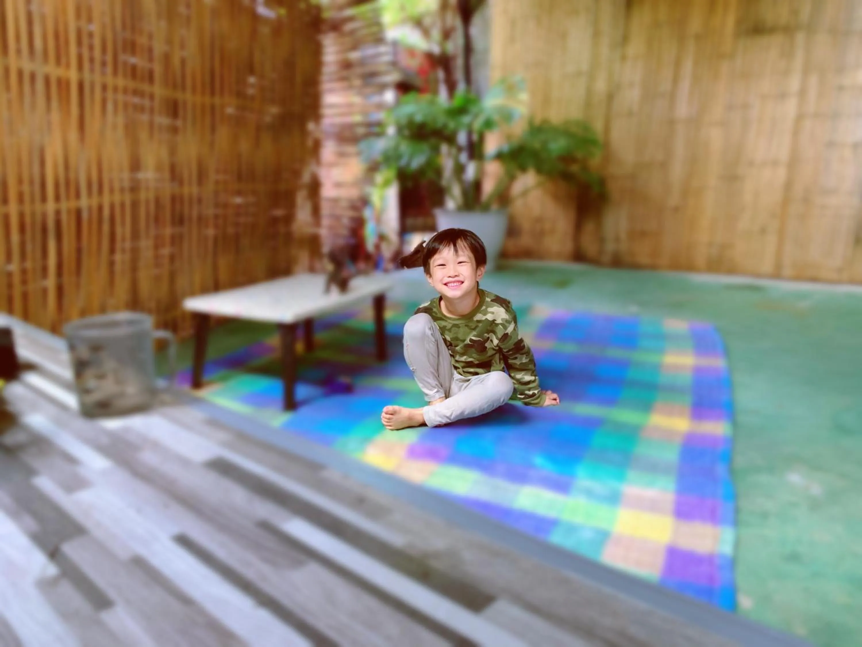 children in Fundee Story Guesthouse Bamboo House in Chiang mai old town