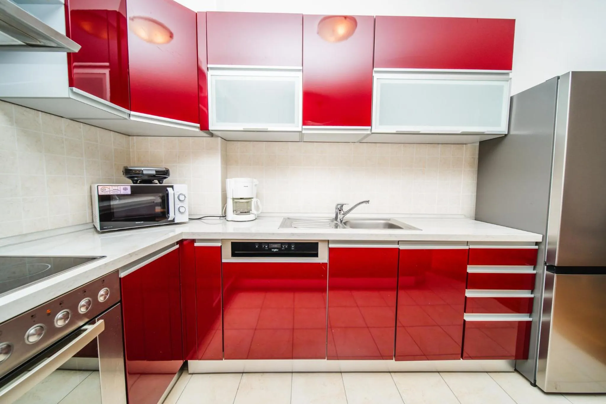 Kitchen or kitchenette in Pervanovo Apartments with Free Parking
