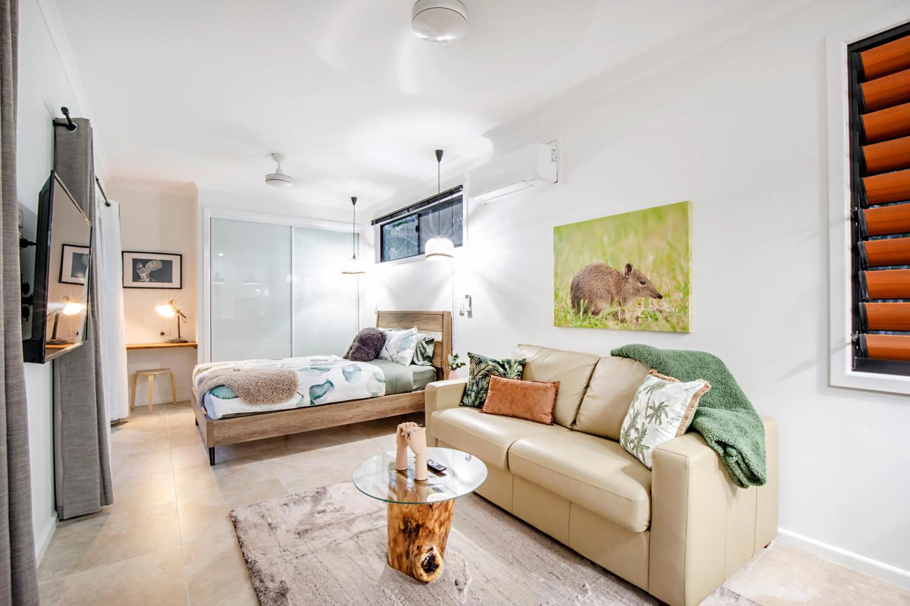 Living room in Airlie Beach Eco Cabins - Adults Only