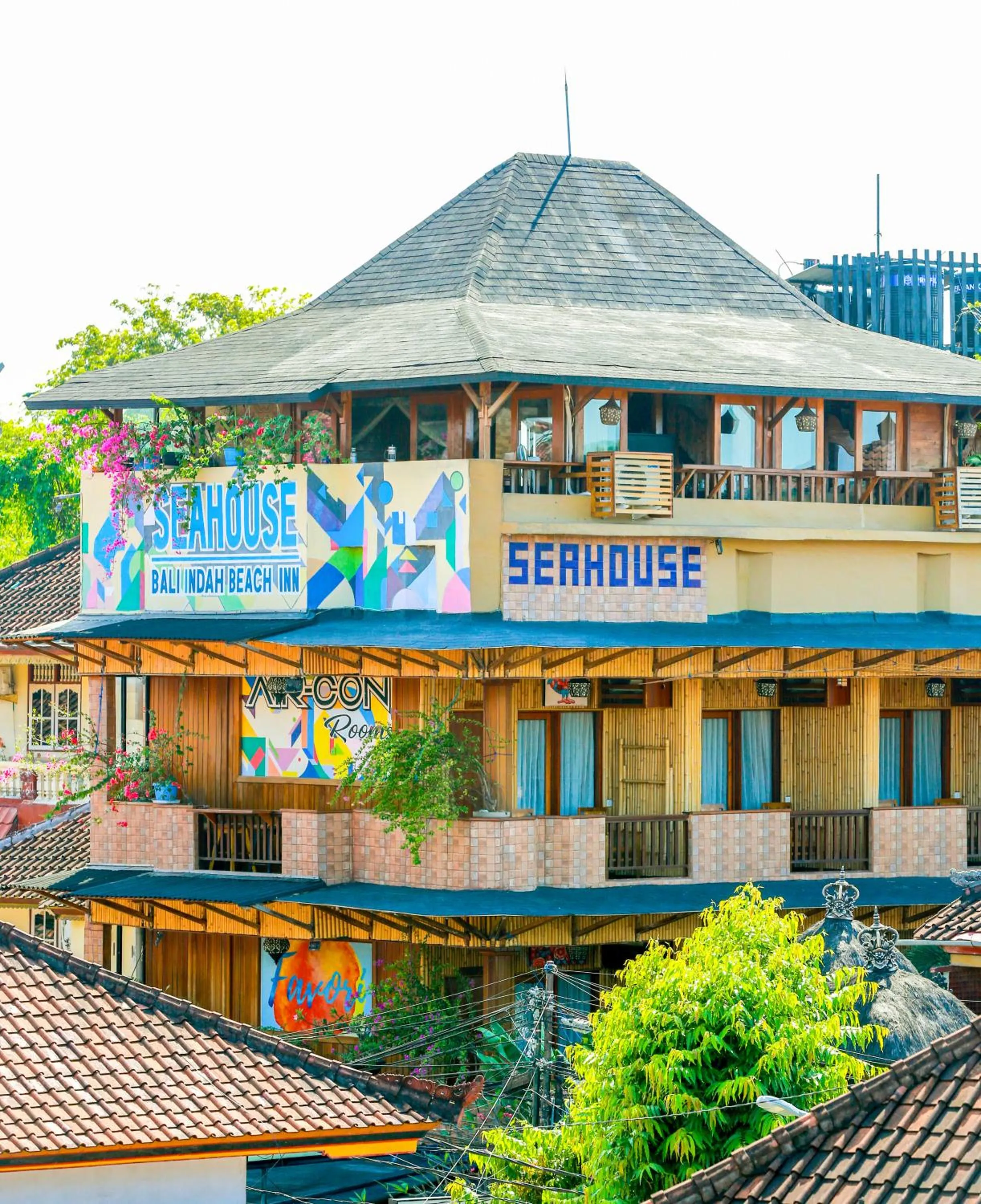 Property building in Seahouse Bali Indah Beach Inn