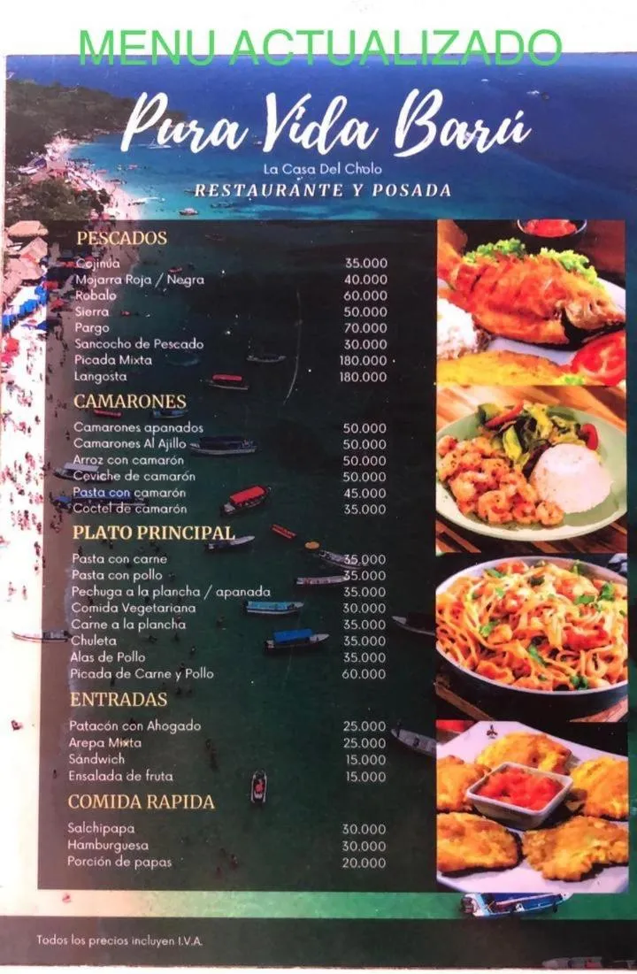 Food and drinks in Pura Vida Baru - La Casa del Cholo