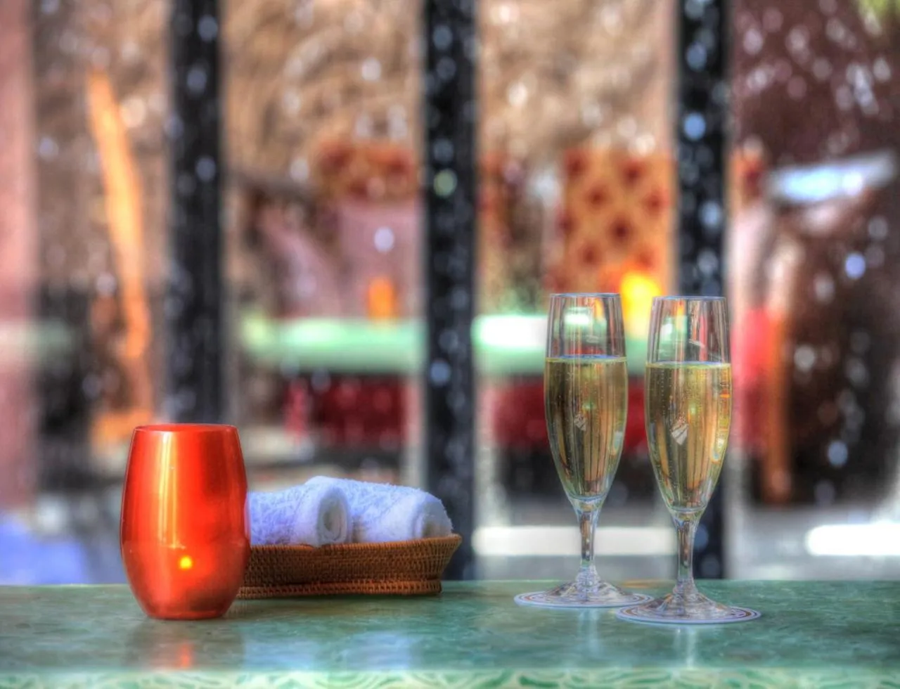 Drinks in Balinese onsen ryokan Hakone Airu