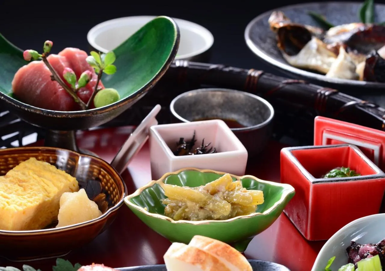 Breakfast in Balinese onsen ryokan Hakone Airu