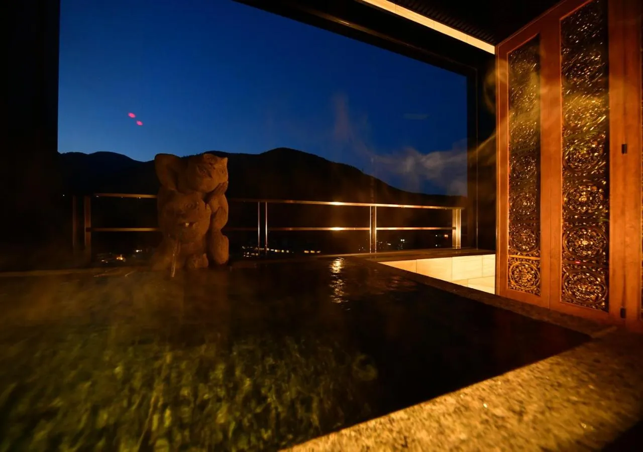 Hot Spring Bath in Balinese onsen ryokan Hakone Airu
