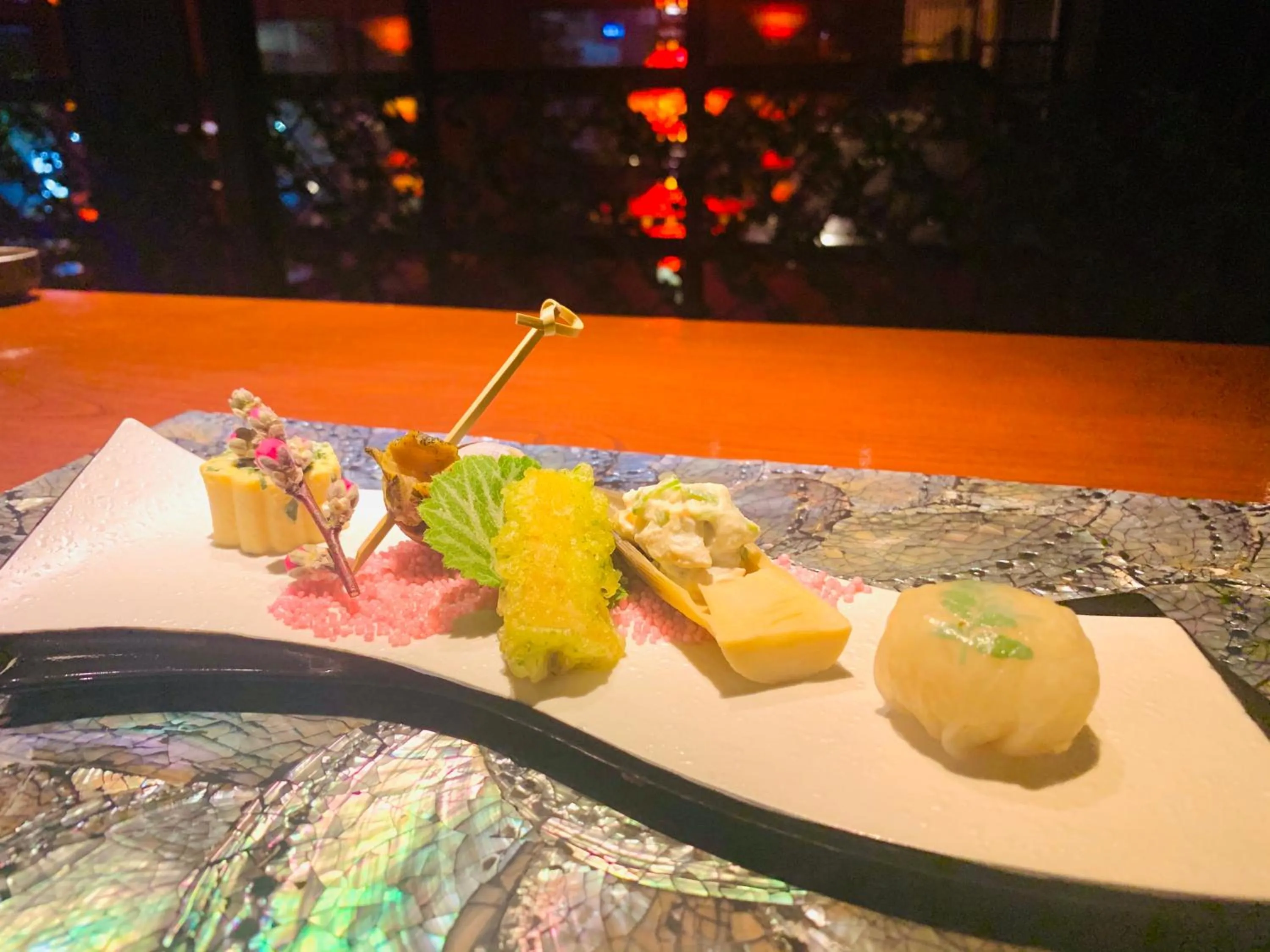 Food close-up in Balinese onsen ryokan Hakone Airu