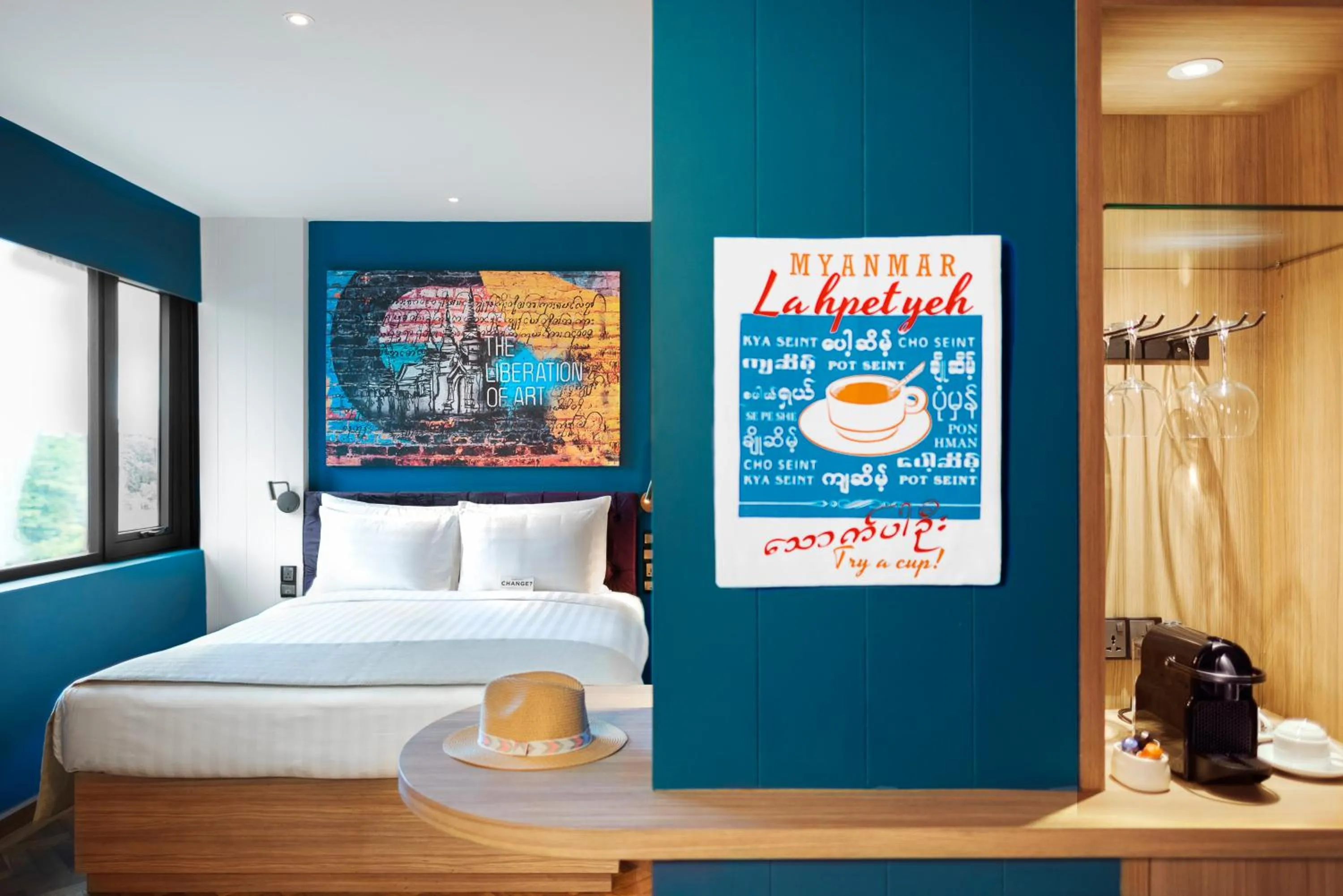 Bed in Hotel G Yangon