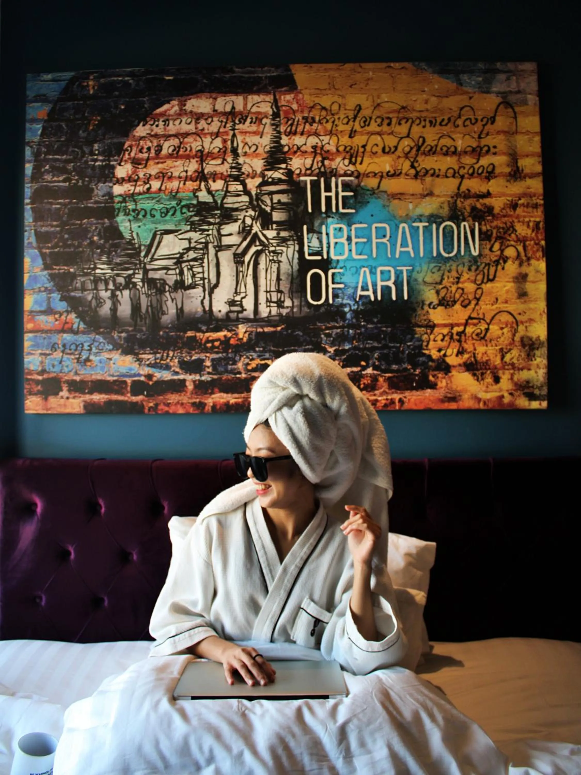 Bed in Hotel G Yangon