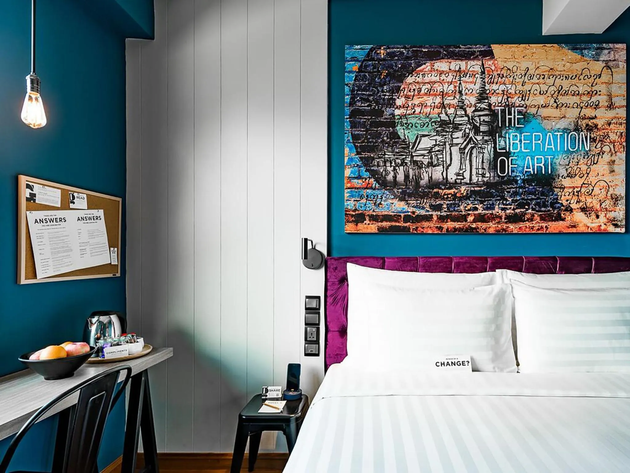 Bed in Hotel G Yangon