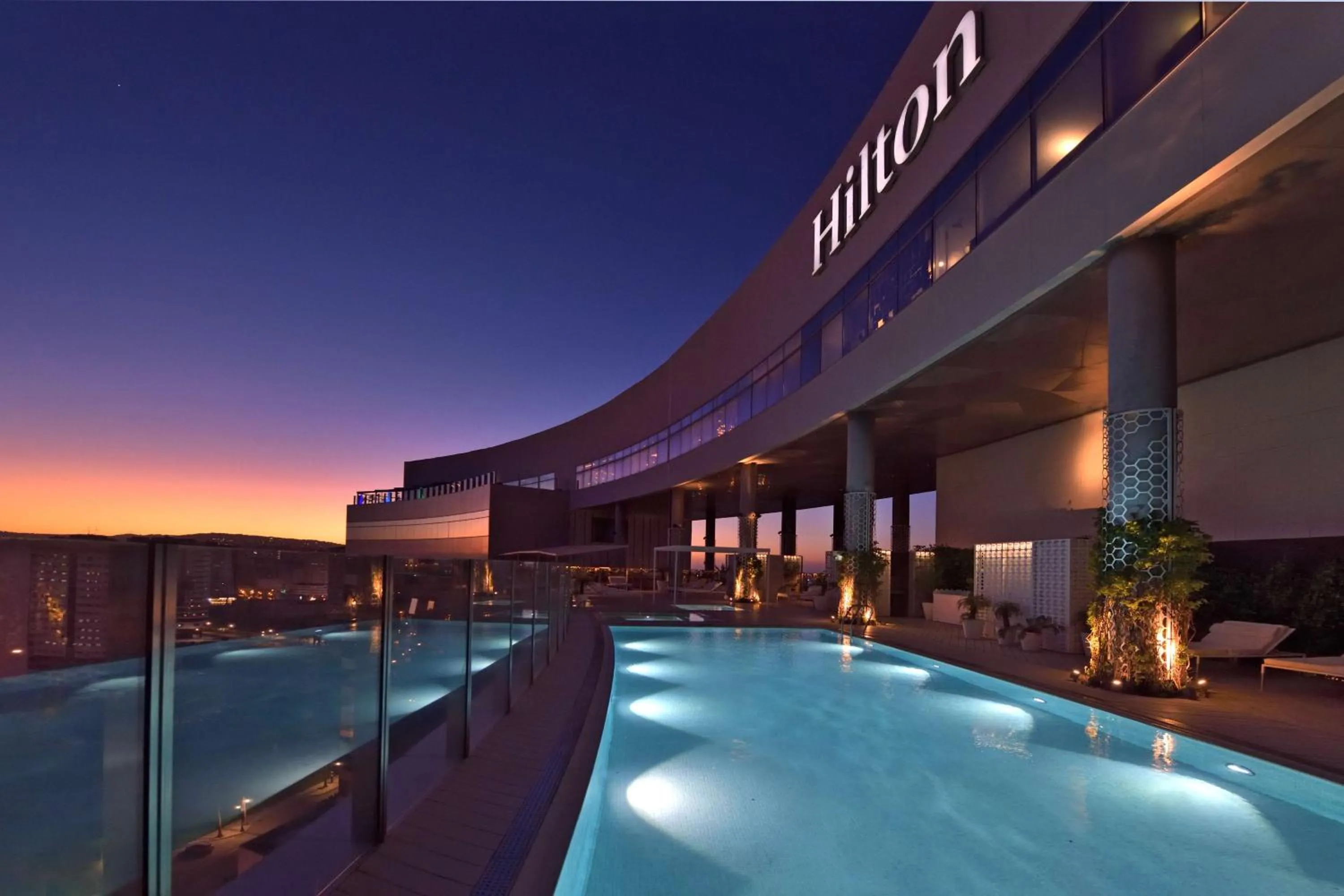 Pool view in Hilton Tanger City Center
