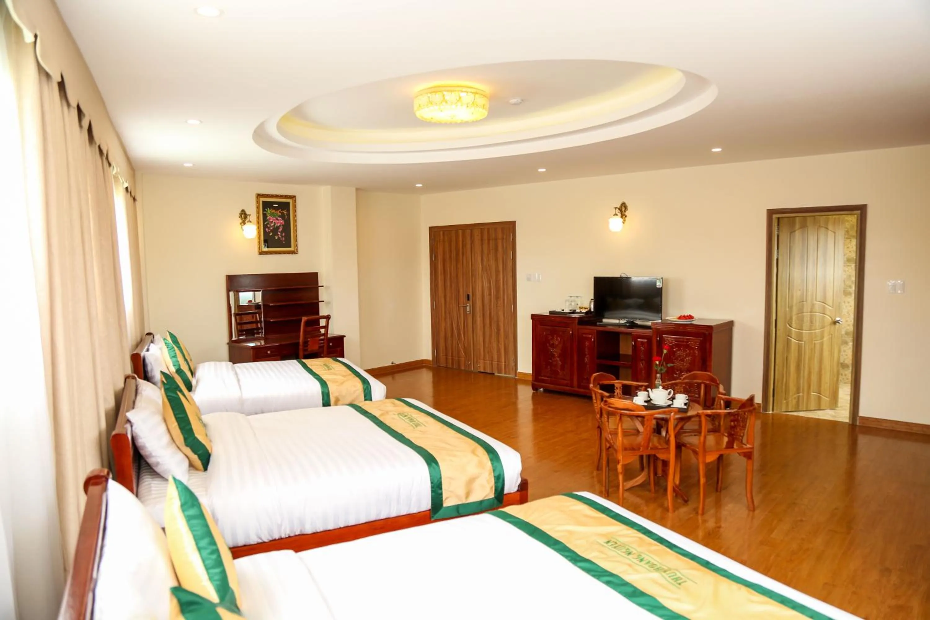 Bed in Thuy Hoang Nguyen Resort & Spa