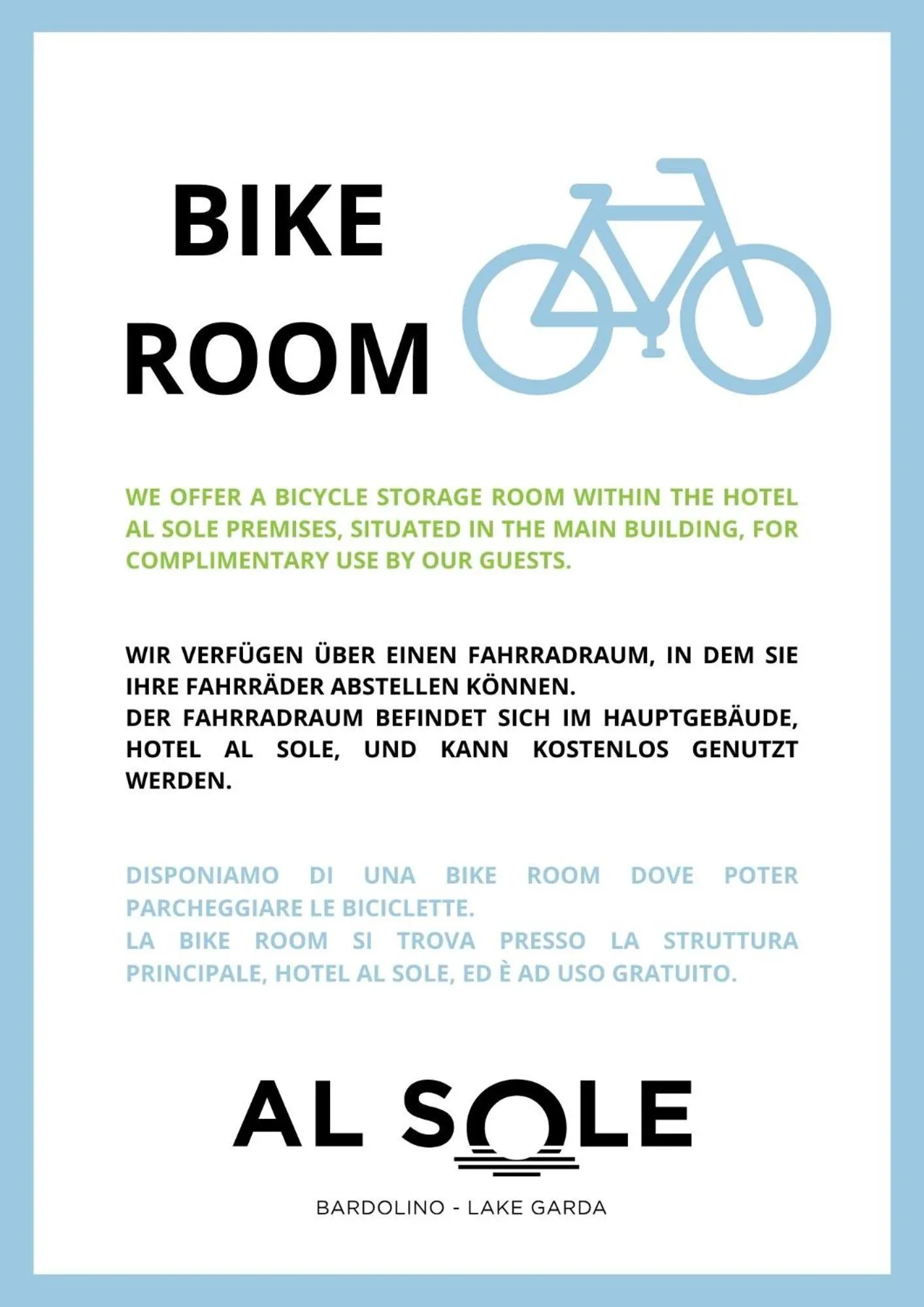 Text overlay in Hotel Al Sole Bardolino