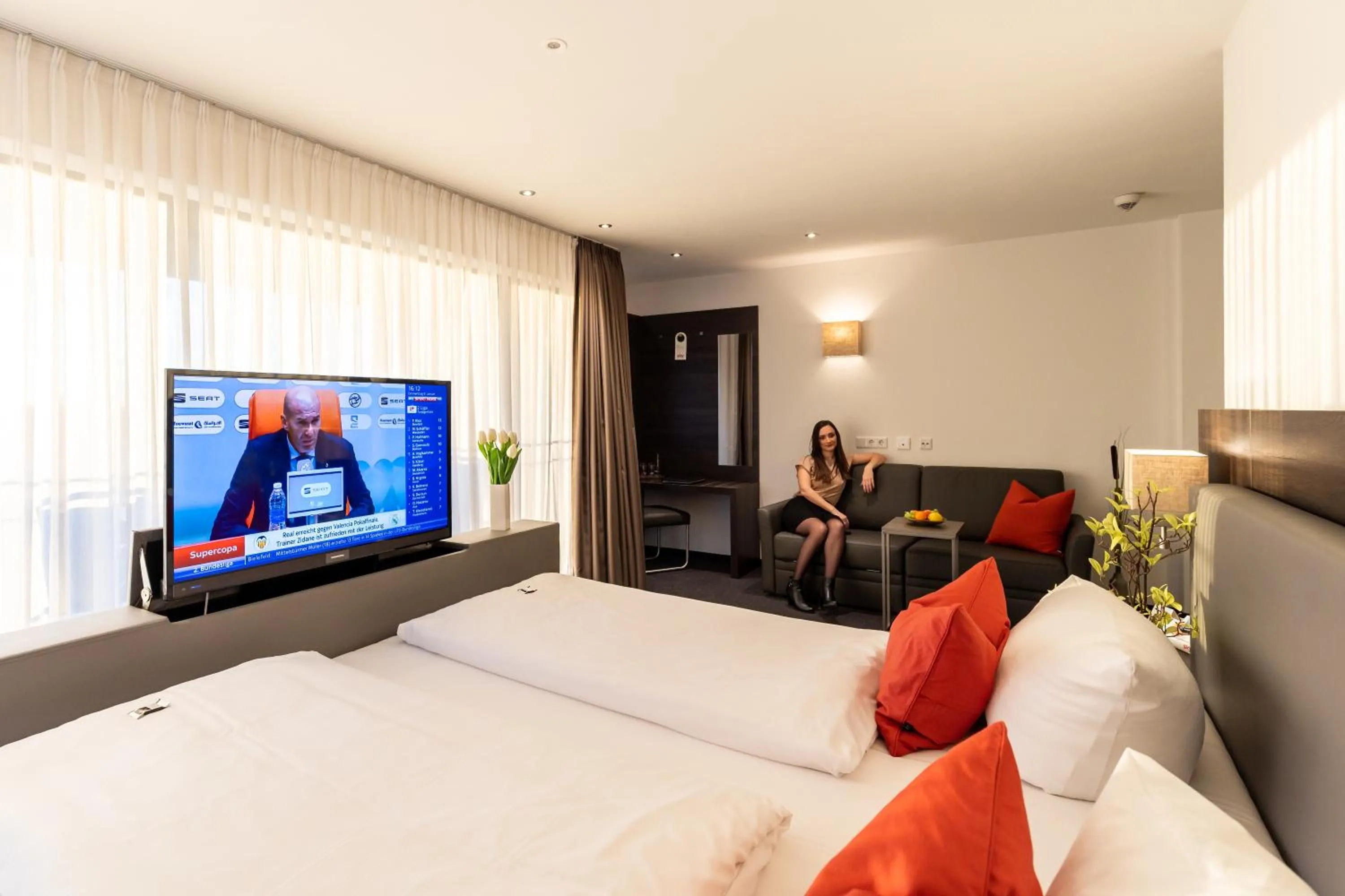 TV and multimedia, Bed in Hotel Duda Langenbruck