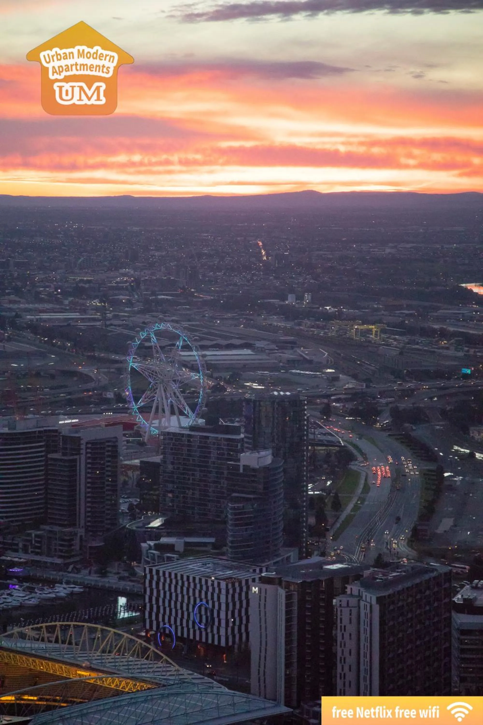 City view in Aussie Escape Apartments-Skyline Collins Tower