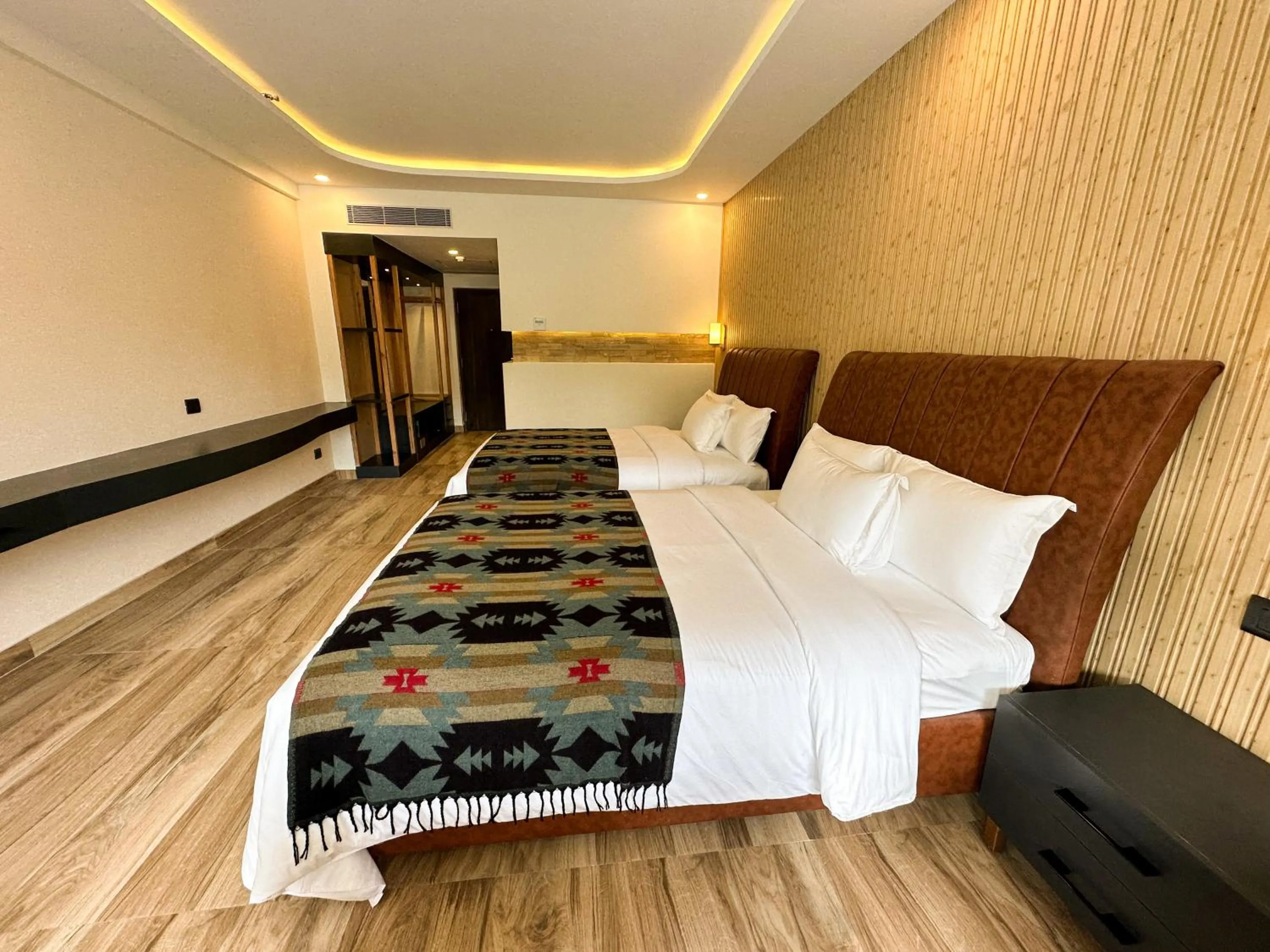 Bed in Lake View Resort